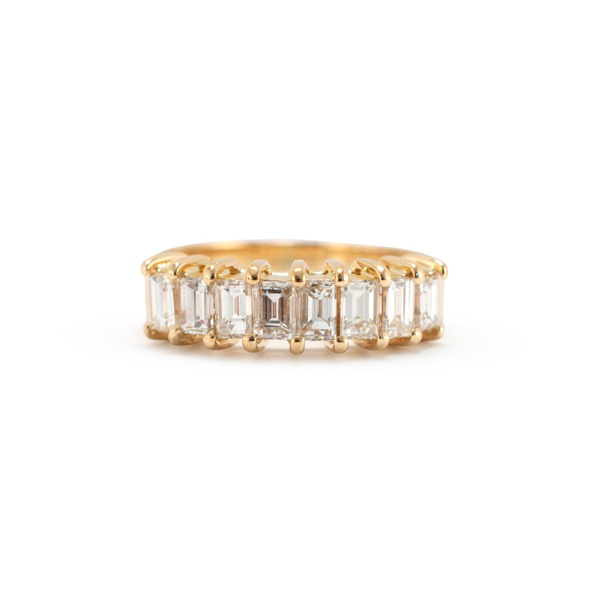 18K Yellow Gold 0.58ct Baguette Diamond Half Eternity Band Ring