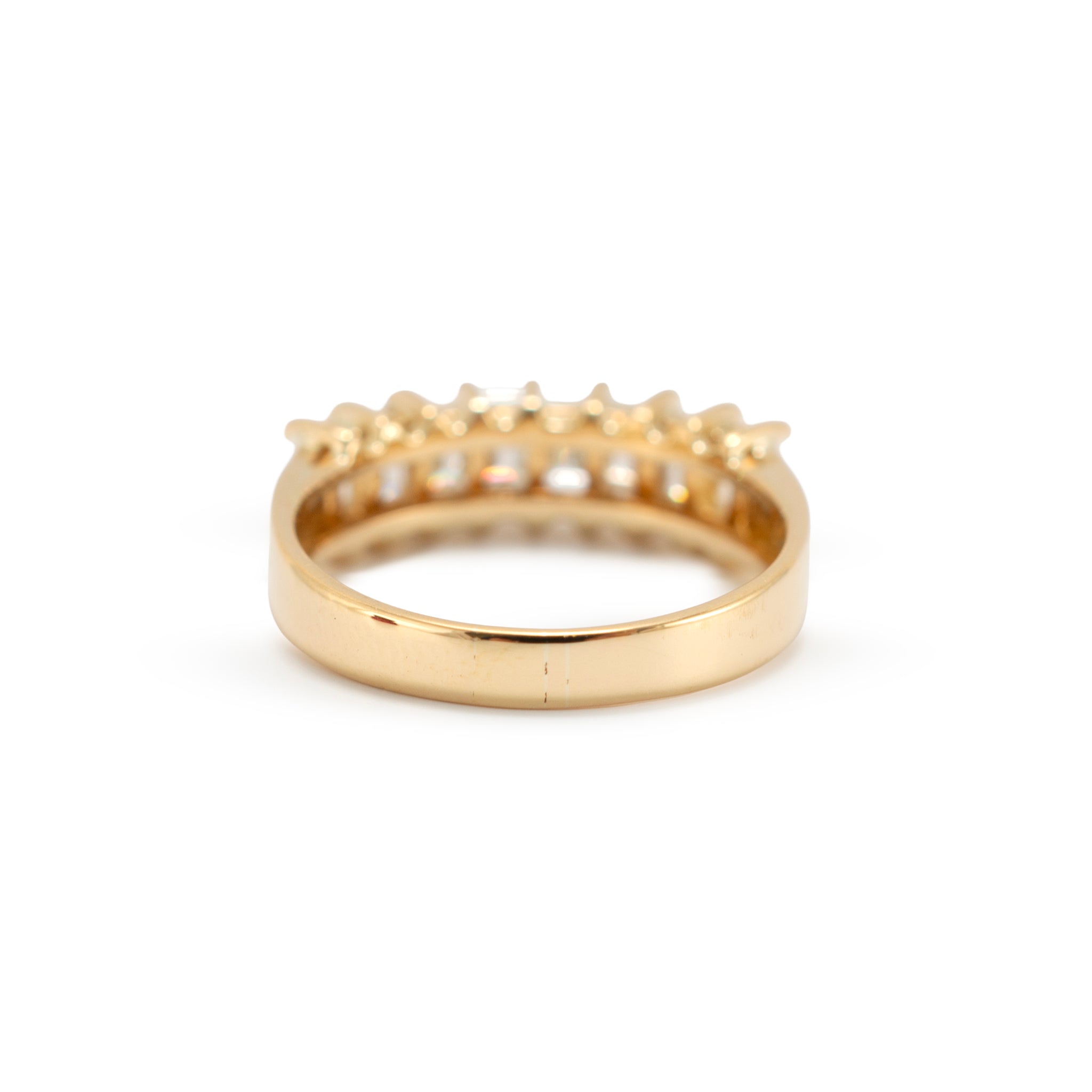 18K Yellow Gold 0.58ct Baguette Diamond Half Eternity Band Ring