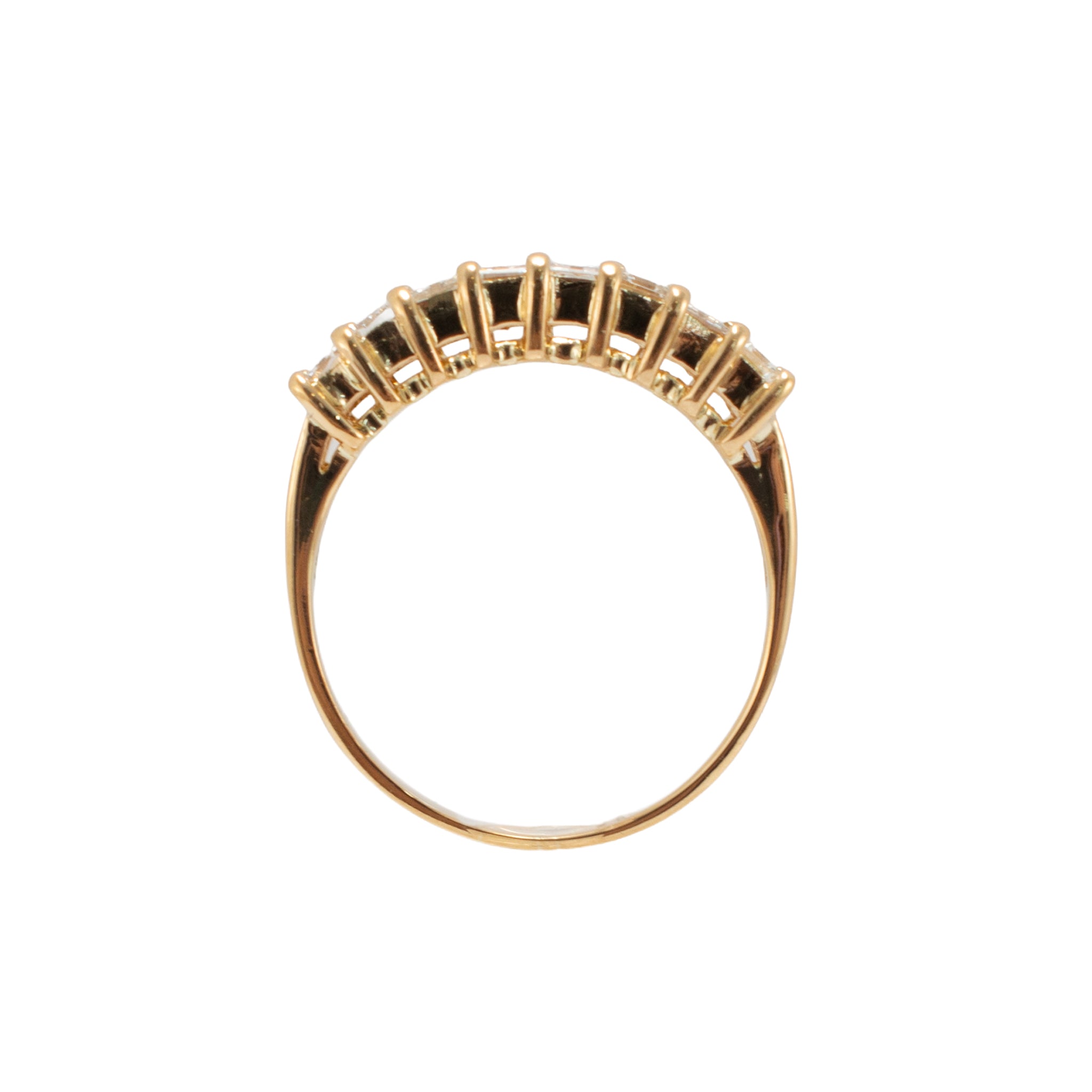 18K Yellow Gold 0.58ct Baguette Diamond Half Eternity Band Ring