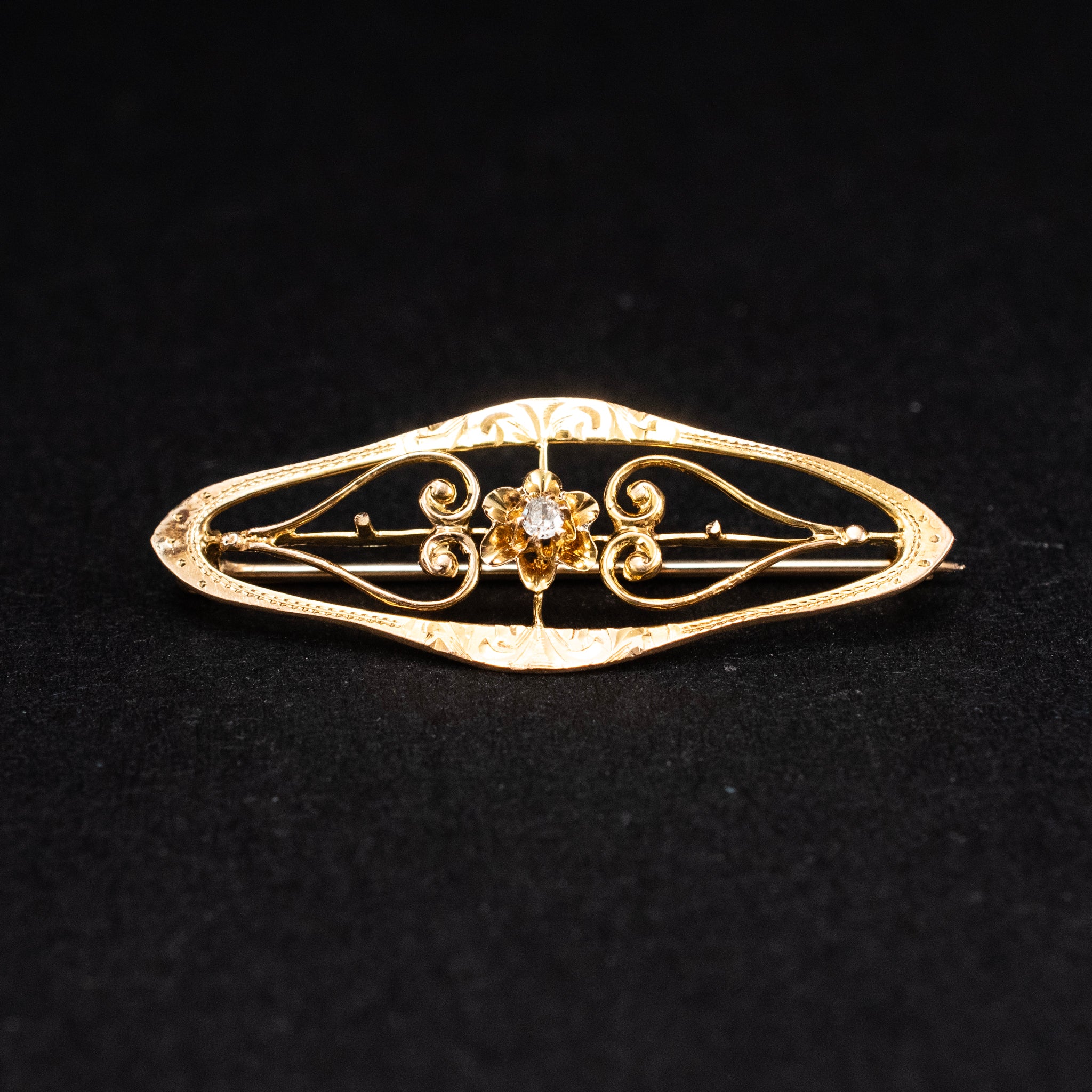 Pin & Brooch Pearl with Diamonds 10K Yellow Gold Victorian 451933 available at DJP Jewelers & Luxury Buyers