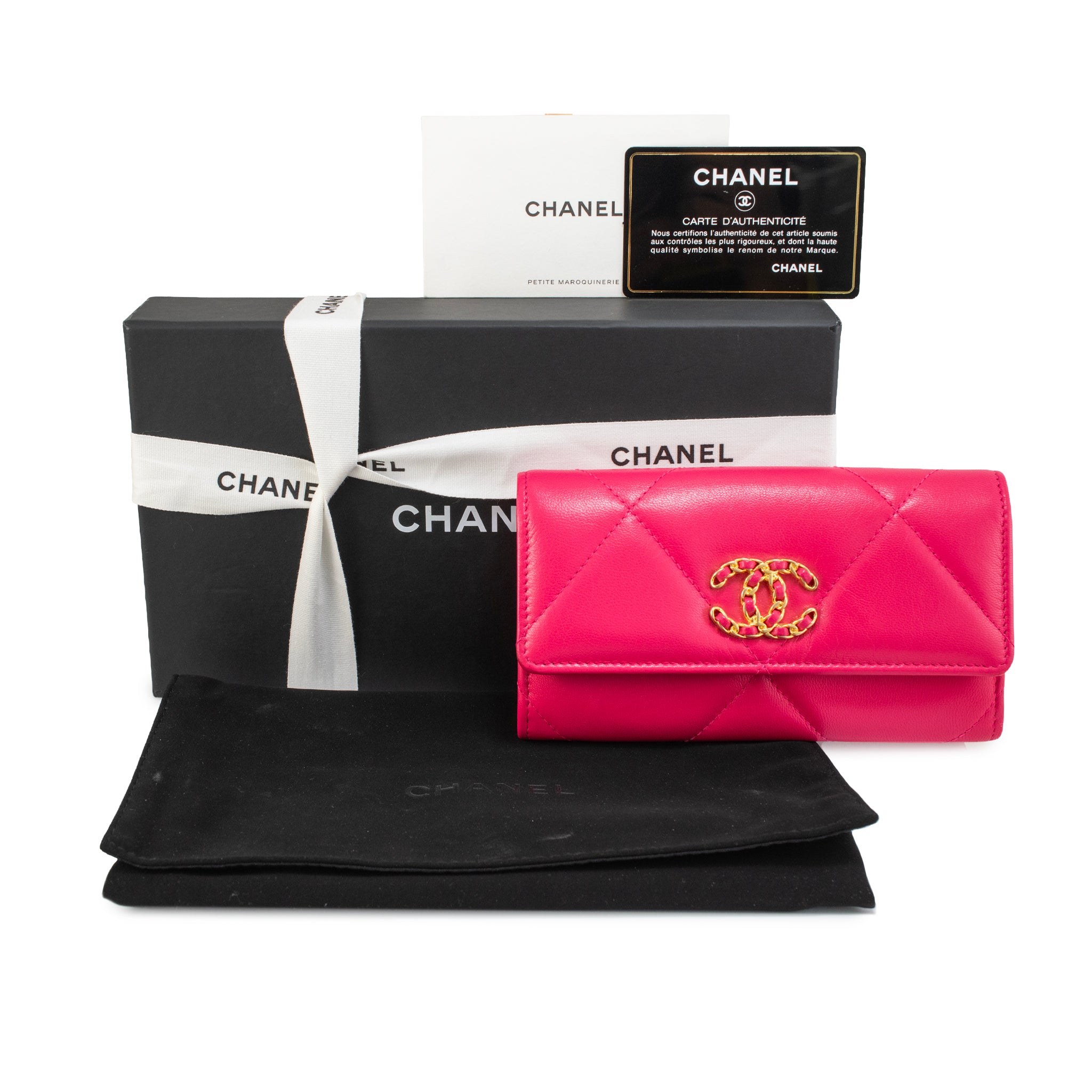 Chanel CC Logo Quilted Lambskin Leather Pink Gold-Tone Hardware Flap Long Wallet