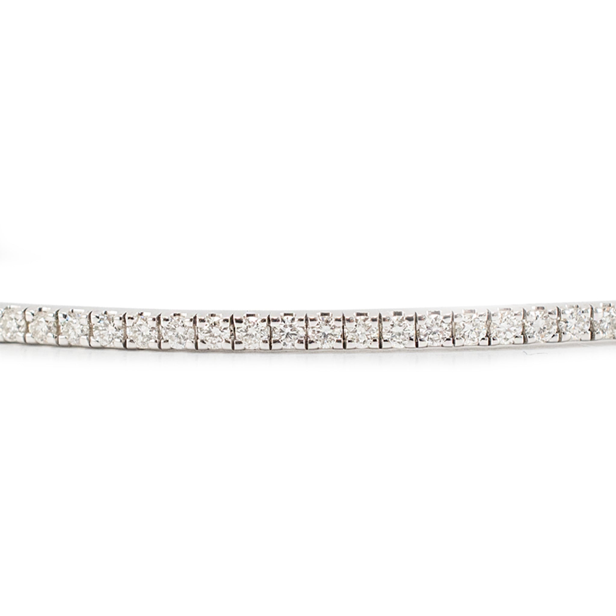 Ladies 14K White Gold 1.50ctw Diamond Flexible Tennis Bangle Bracelet