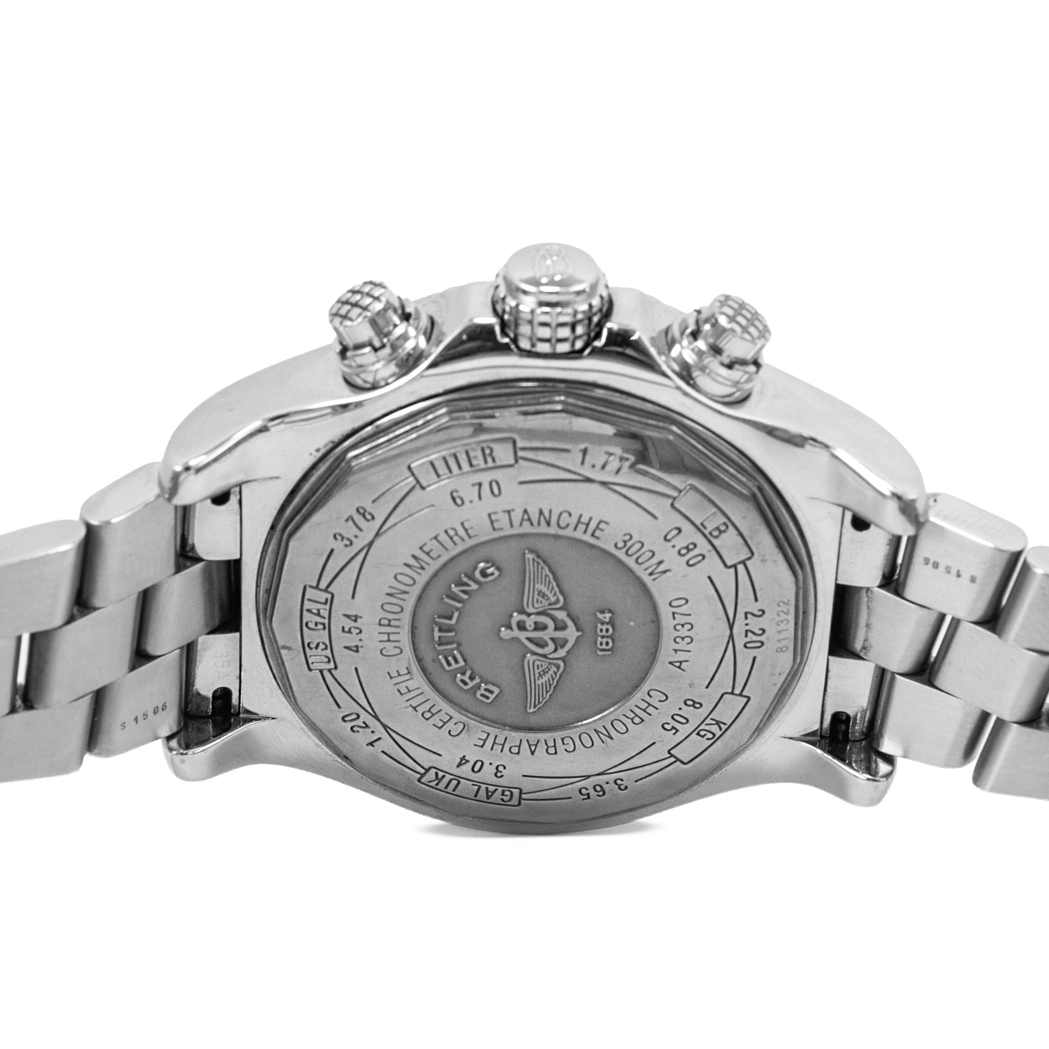 Breitling Super Avenger 48MM A13370 White Dial Diamond Bezel Chrono Steel Watch