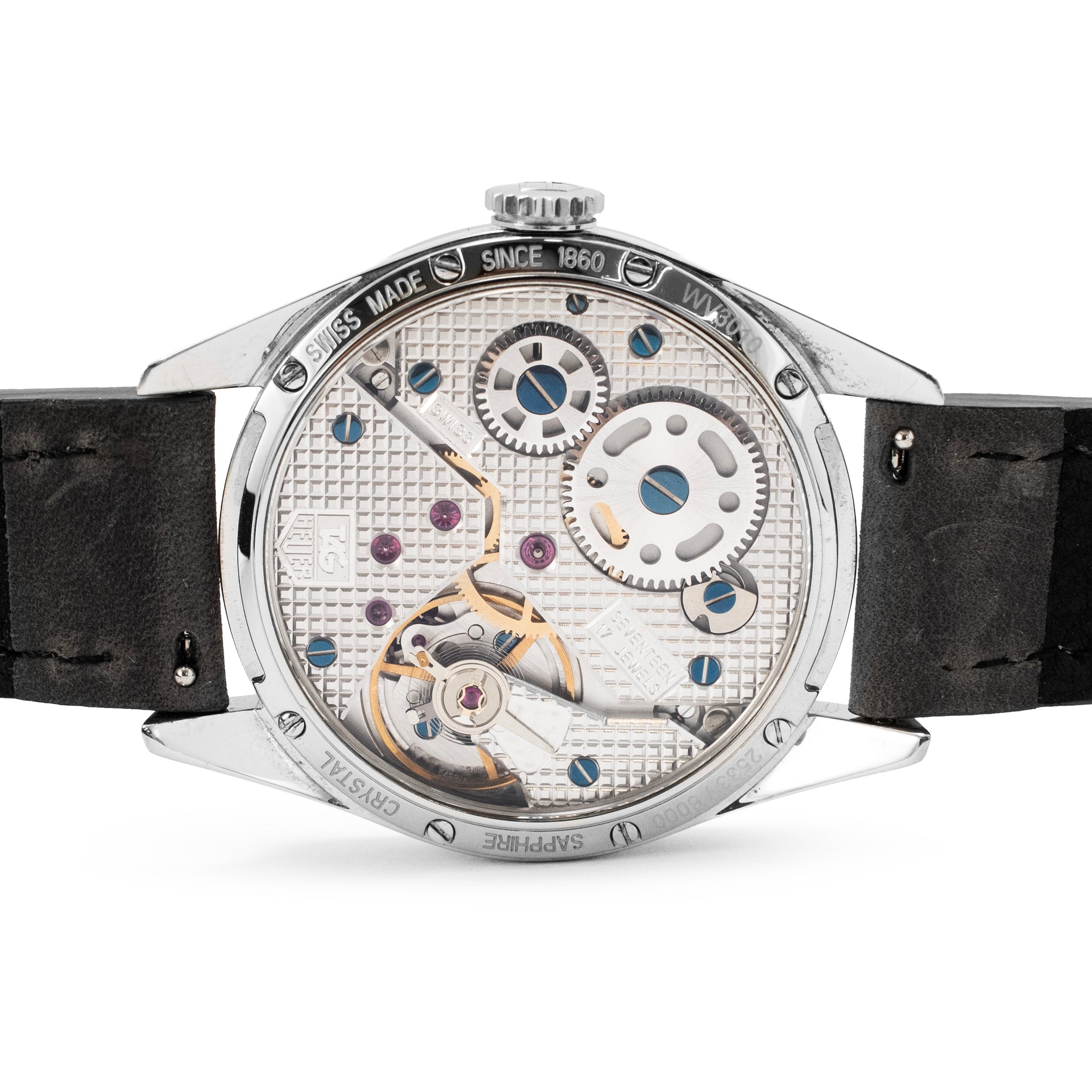Tag Heuer Carrera 43MM wv3010.eb0025 Black Dial Steel Manual Wind Watch