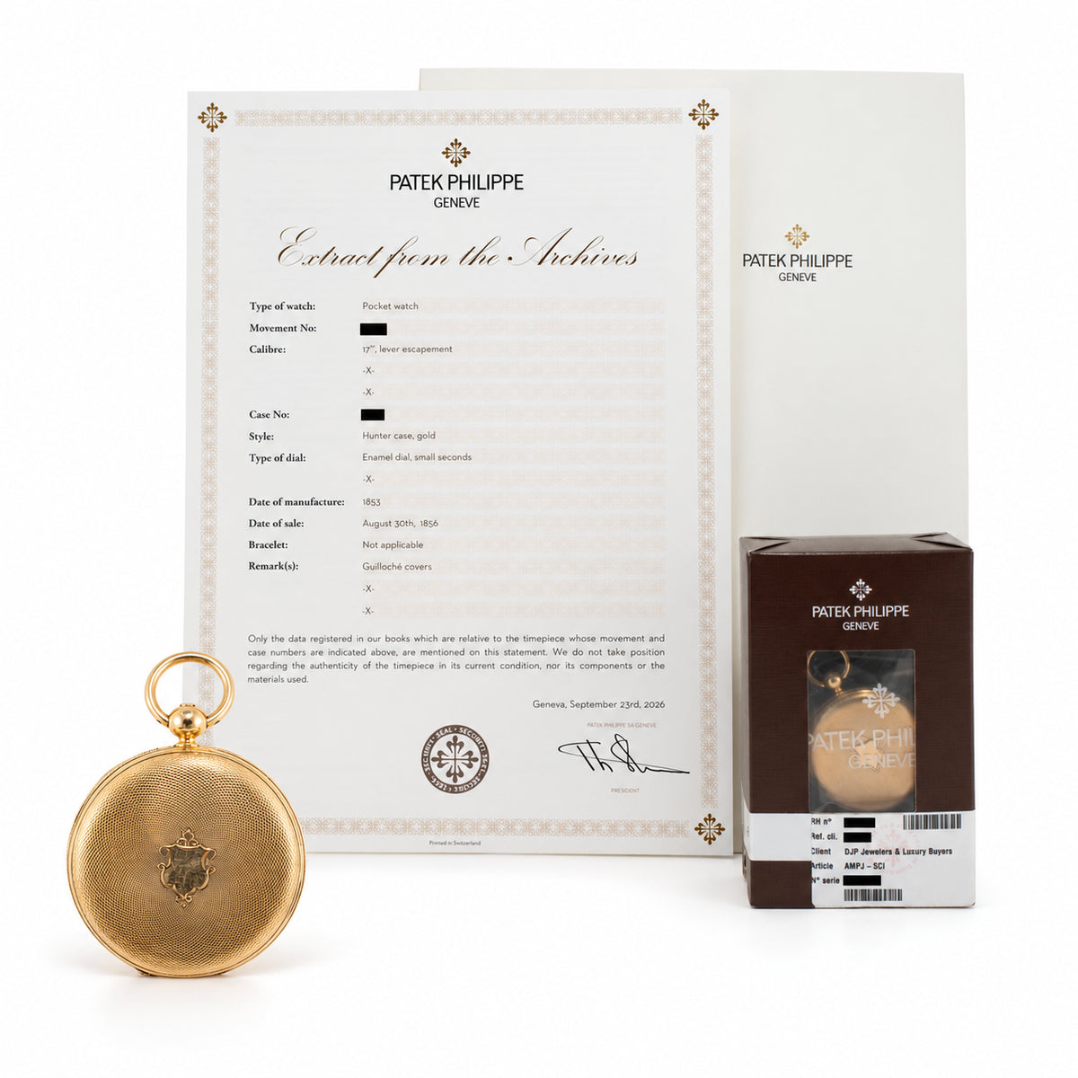 Patek Philippe Tiffany & Co. N.Y 18K Yellow Gold Pocket Watch, SKU 452245, available at DJP Jewelers & Luxury Buyers