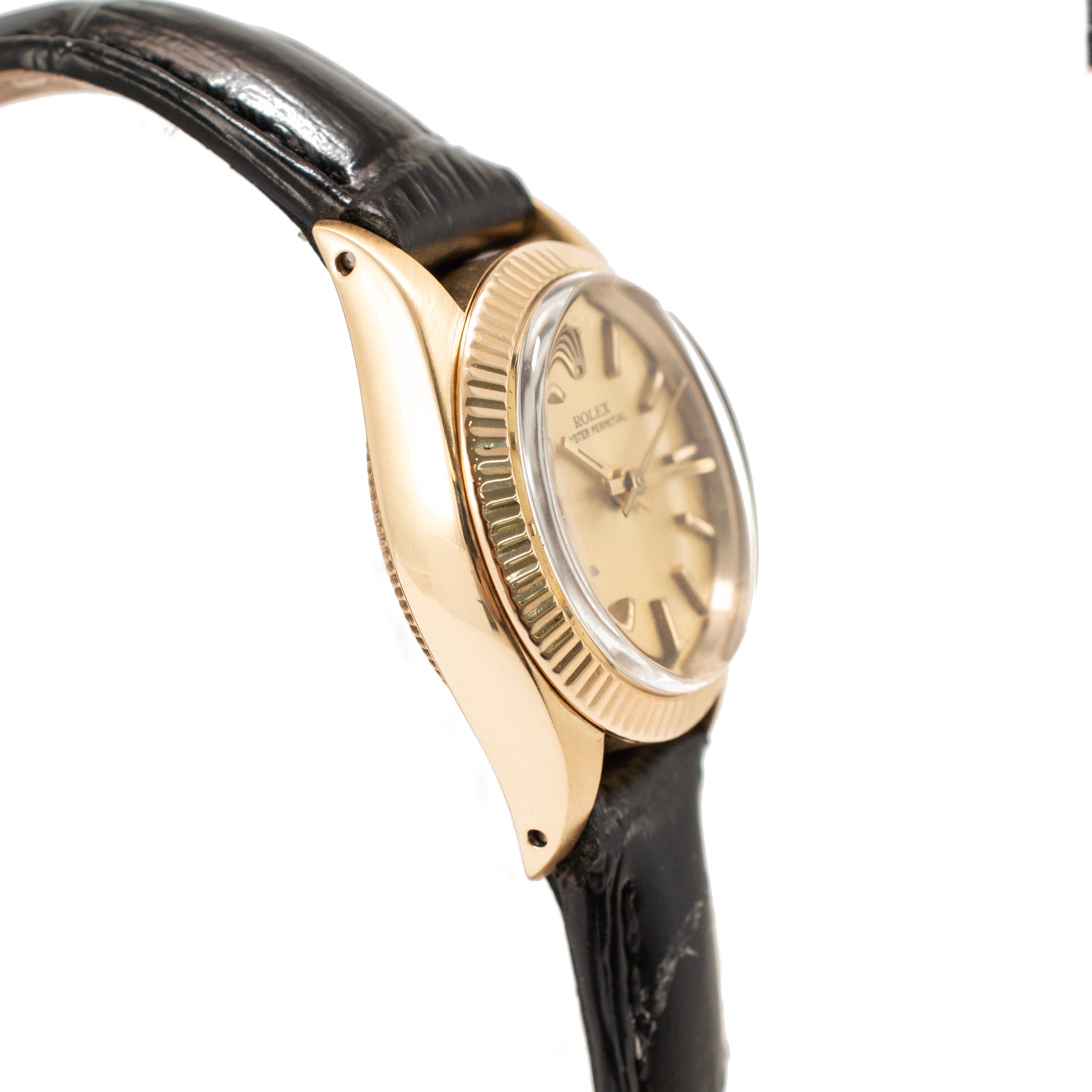 Vintage Ladies Rolex Oyster Perpetual 24MM 6719 14K Yellow Gold Automatic Watch