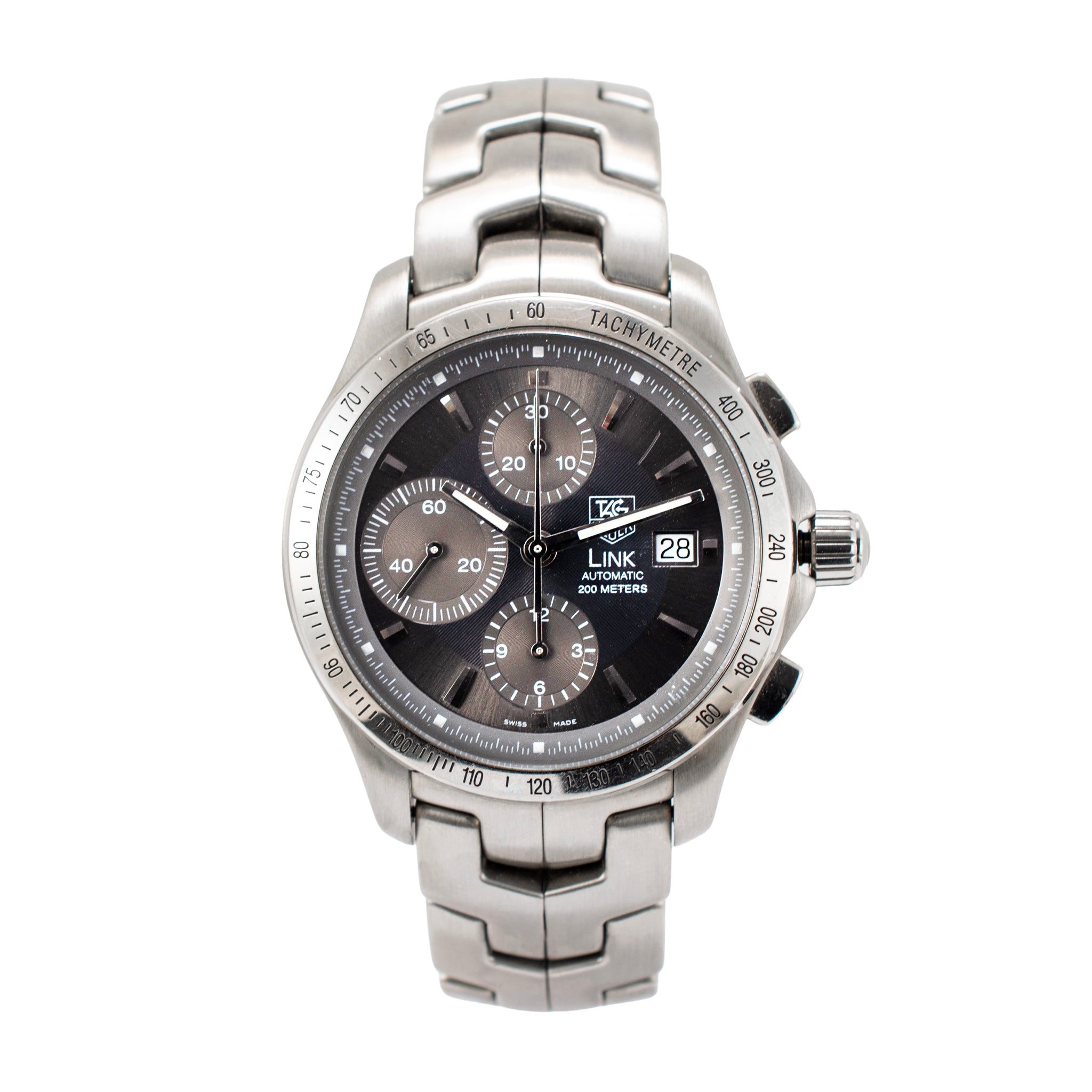 Tag Heuer Link 42MM CJF2115 Tachymeter Bezel Grey Dial Automatic Watch