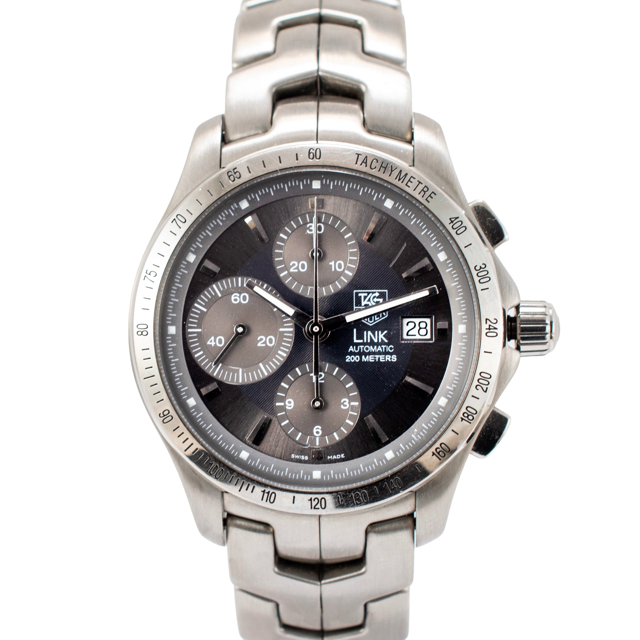 Tag Heuer Link 42MM CJF2115 Tachymeter Bezel Grey Dial Automatic Watch