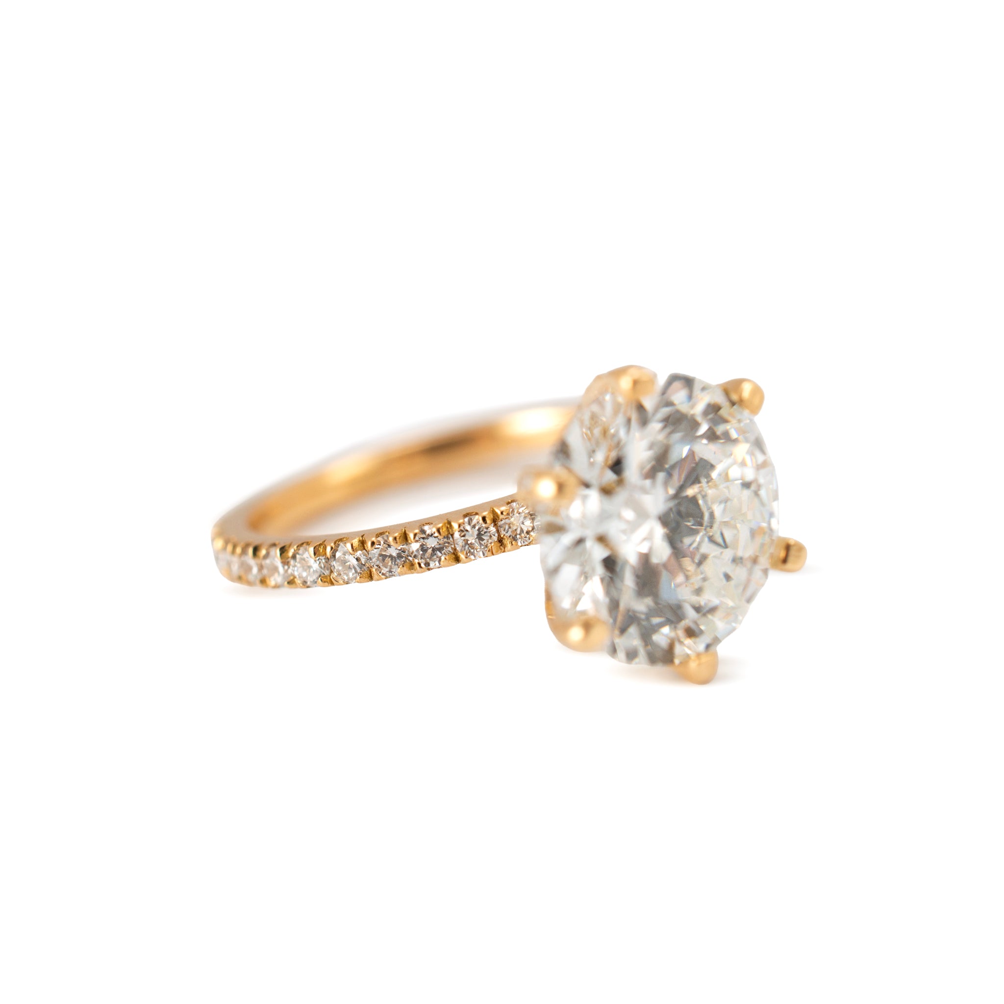 18K Yellow Gold 4.82ctw Round Brilliant Lab Grown Diamond Engagement Ring