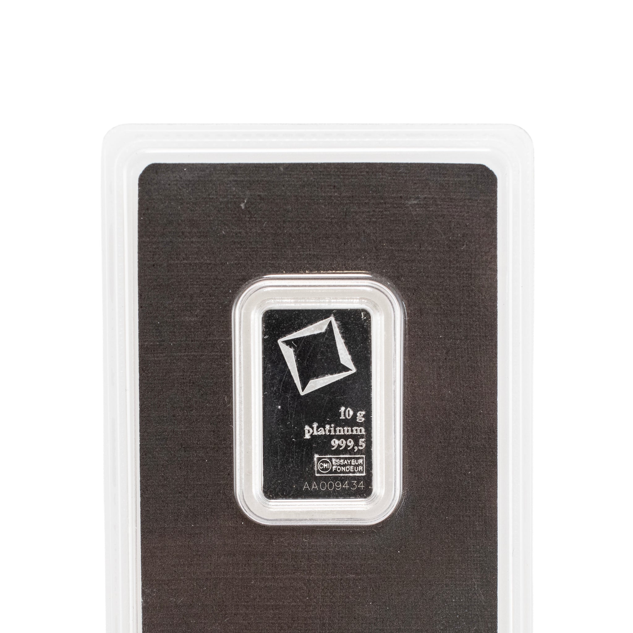 Valcambi Suisse 10 Gram .9995 Assay Card Bullion Platinum Bar