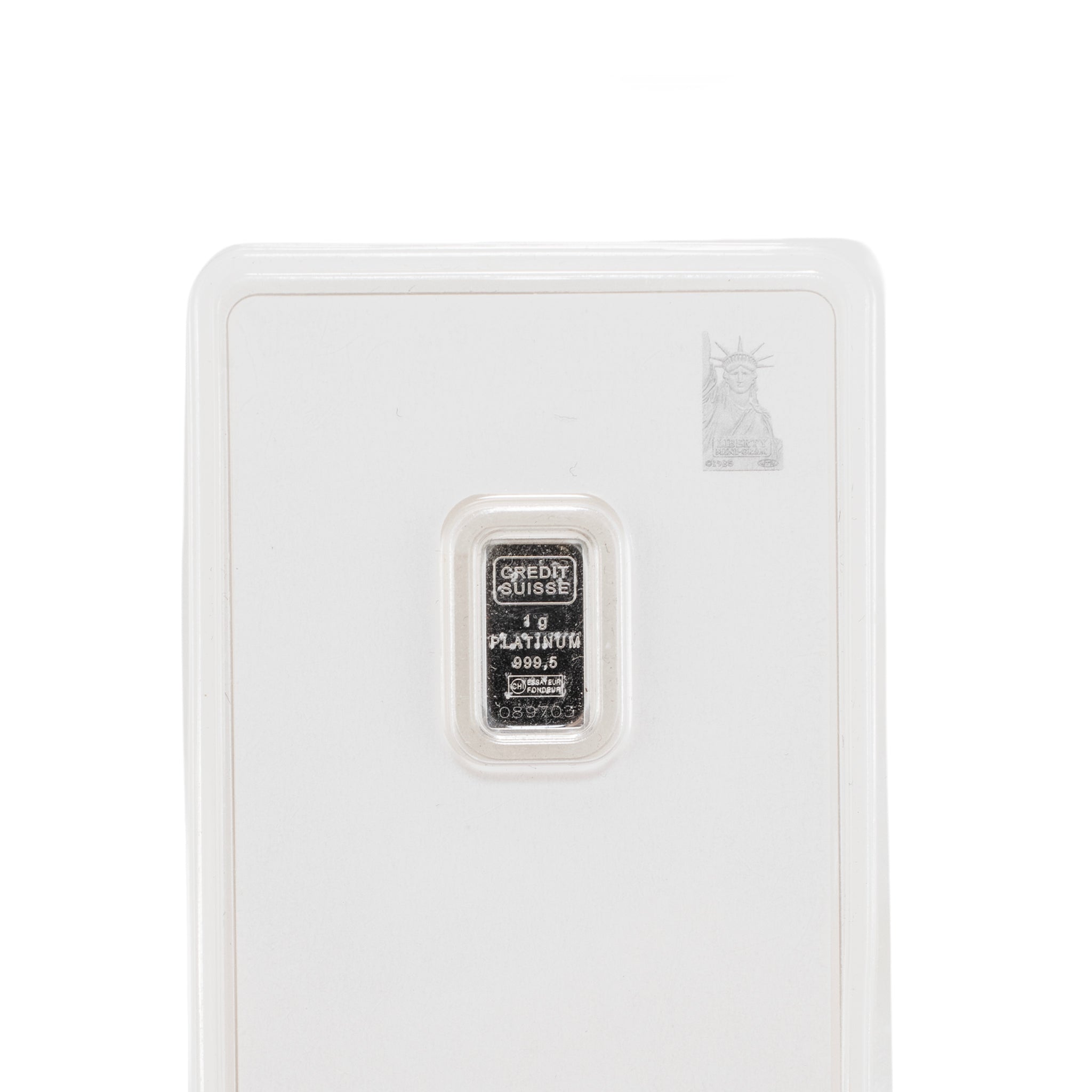 Valcambi Suisse 1 Gram .9995 Assay Card Credit Suisse Platinum Bullion Bar
