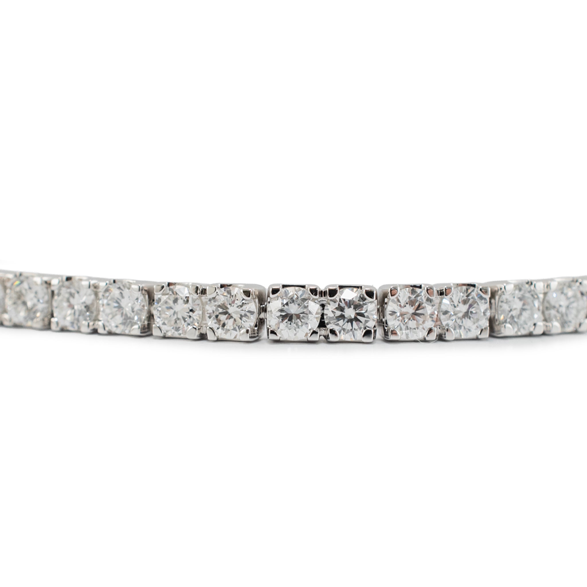 Ladies 14K White Gold Gsi 5.00ct Round Lab Grown Diamond Tennis Bracelet
