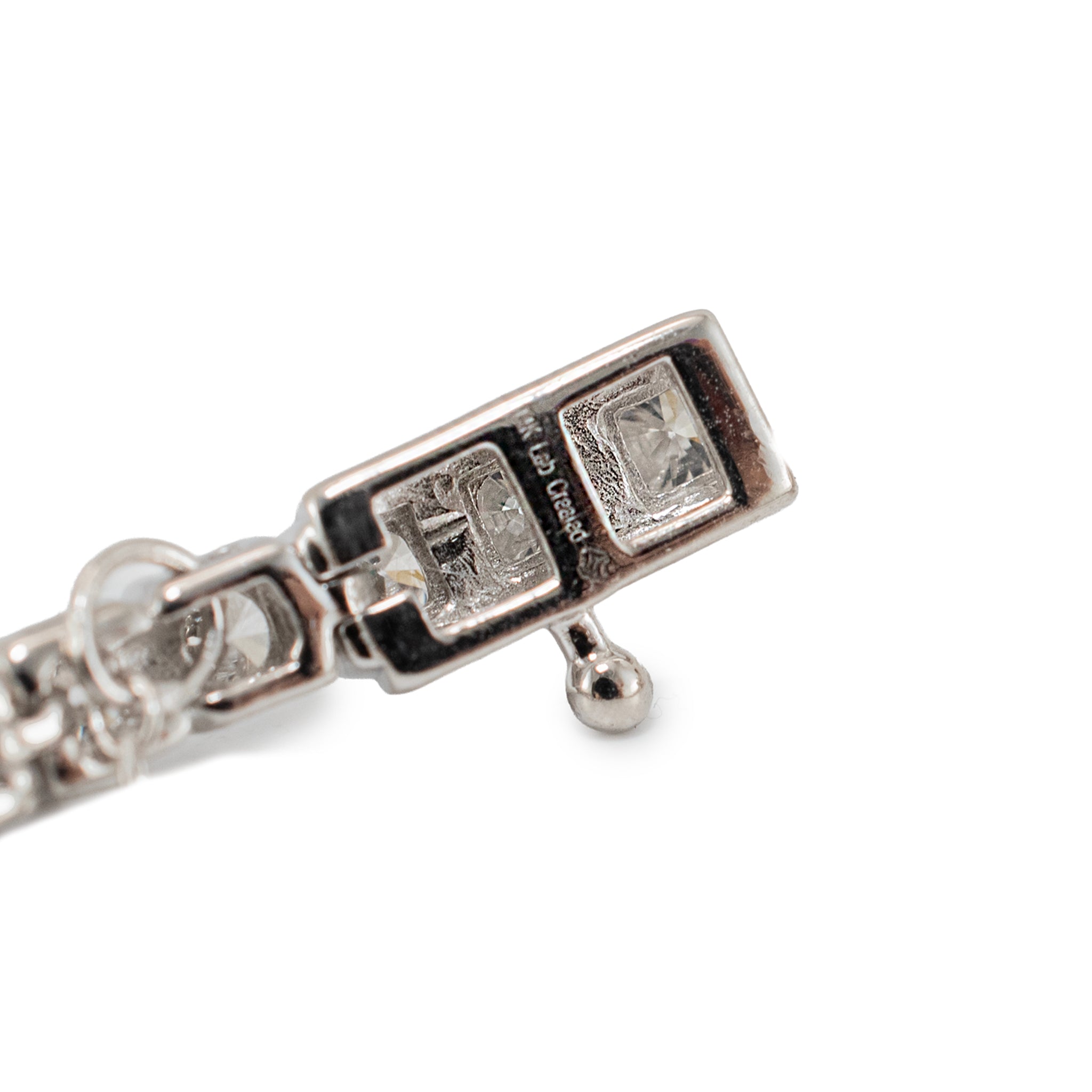 Ladies 14K White Gold Gsi 5.00ct Round Lab Grown Diamond Tennis Bracelet