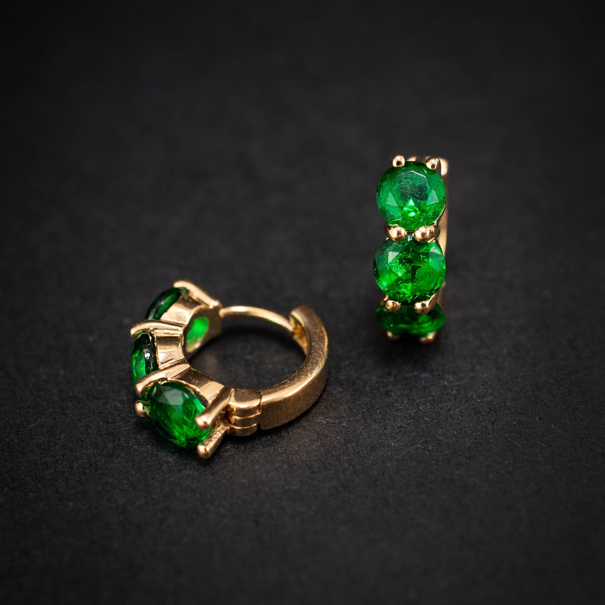 Hoop Earrings Tsavorite 2.93ct 18K Yellow Gold Modern Style 452800 available at DJP Jewelers & Luxury Buyers