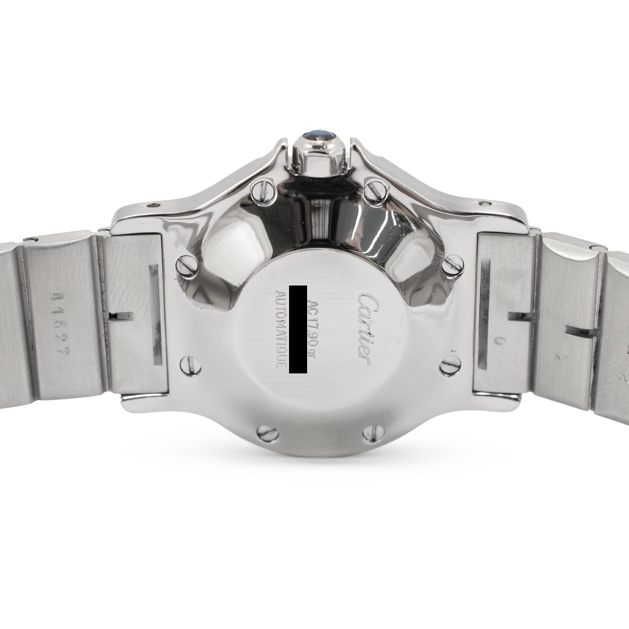 Ladies Cartier Santos Octagon 30MM 2966 White Roman Gold Steel Automatic Watch