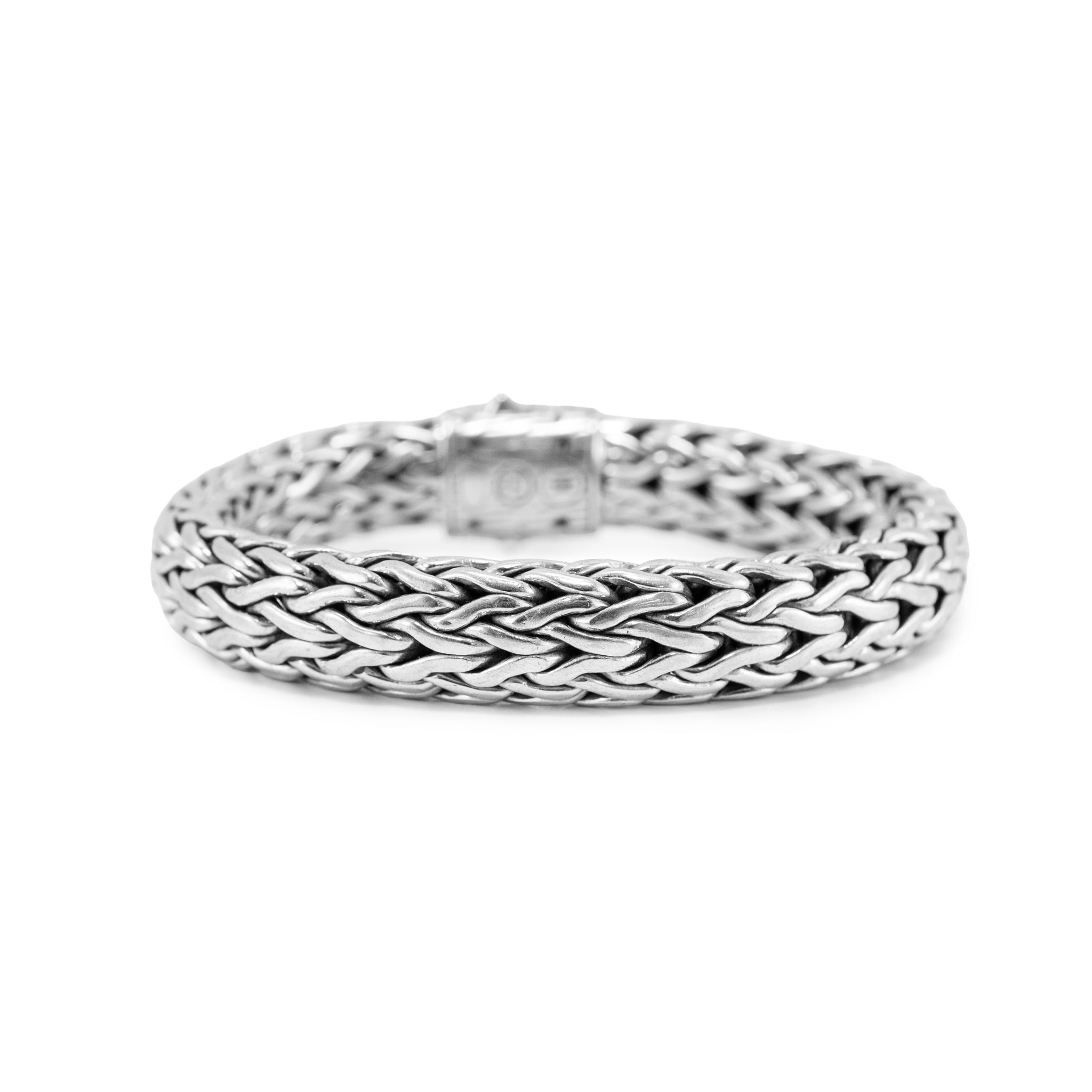 John Hardy Classic Icon 0.69ct Round Diamond Pave Sterling Silver Link Bracelet