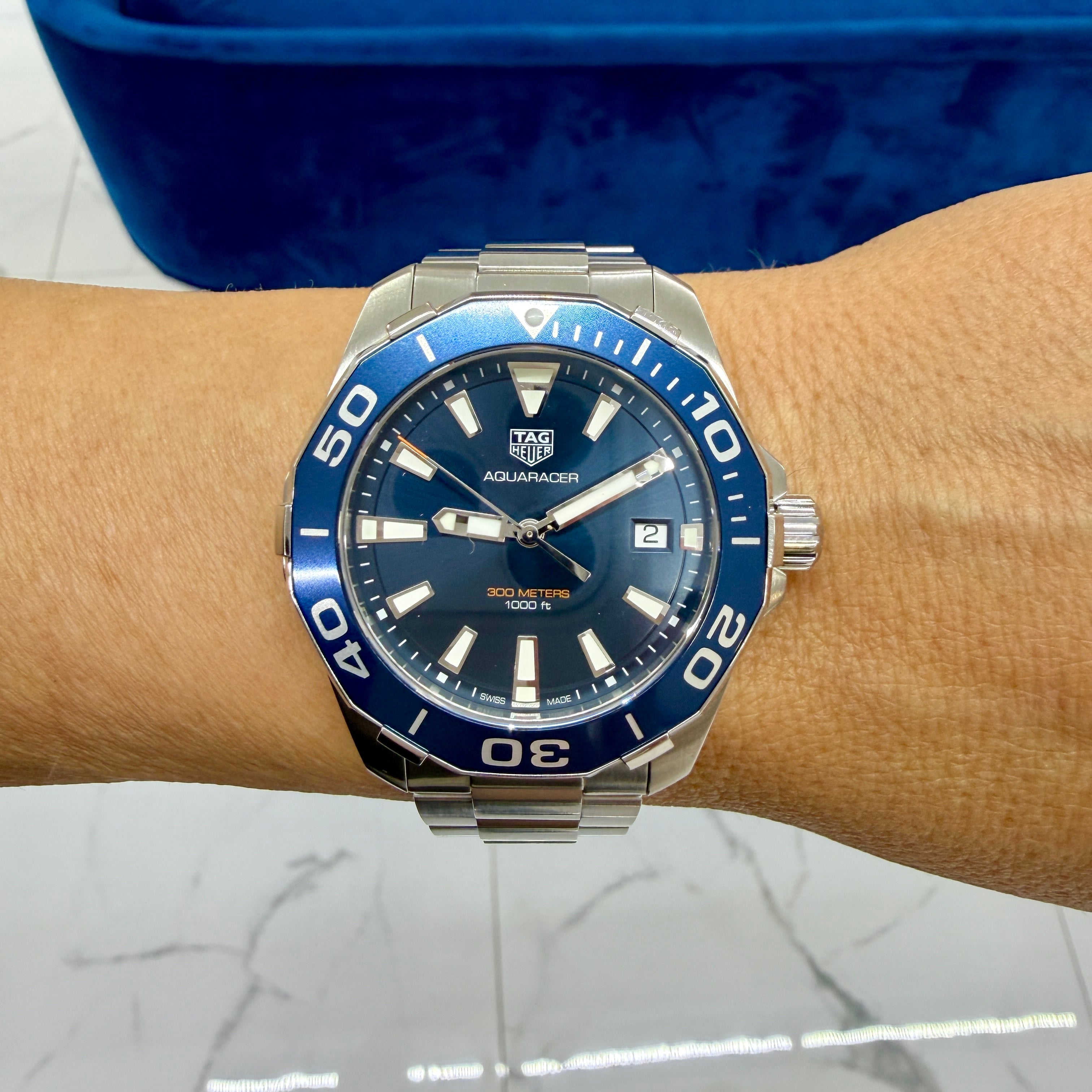 Tag Heuer Aquaracer 300M 41MM way111c Blue Dial Stainless Steel Quartz Watch