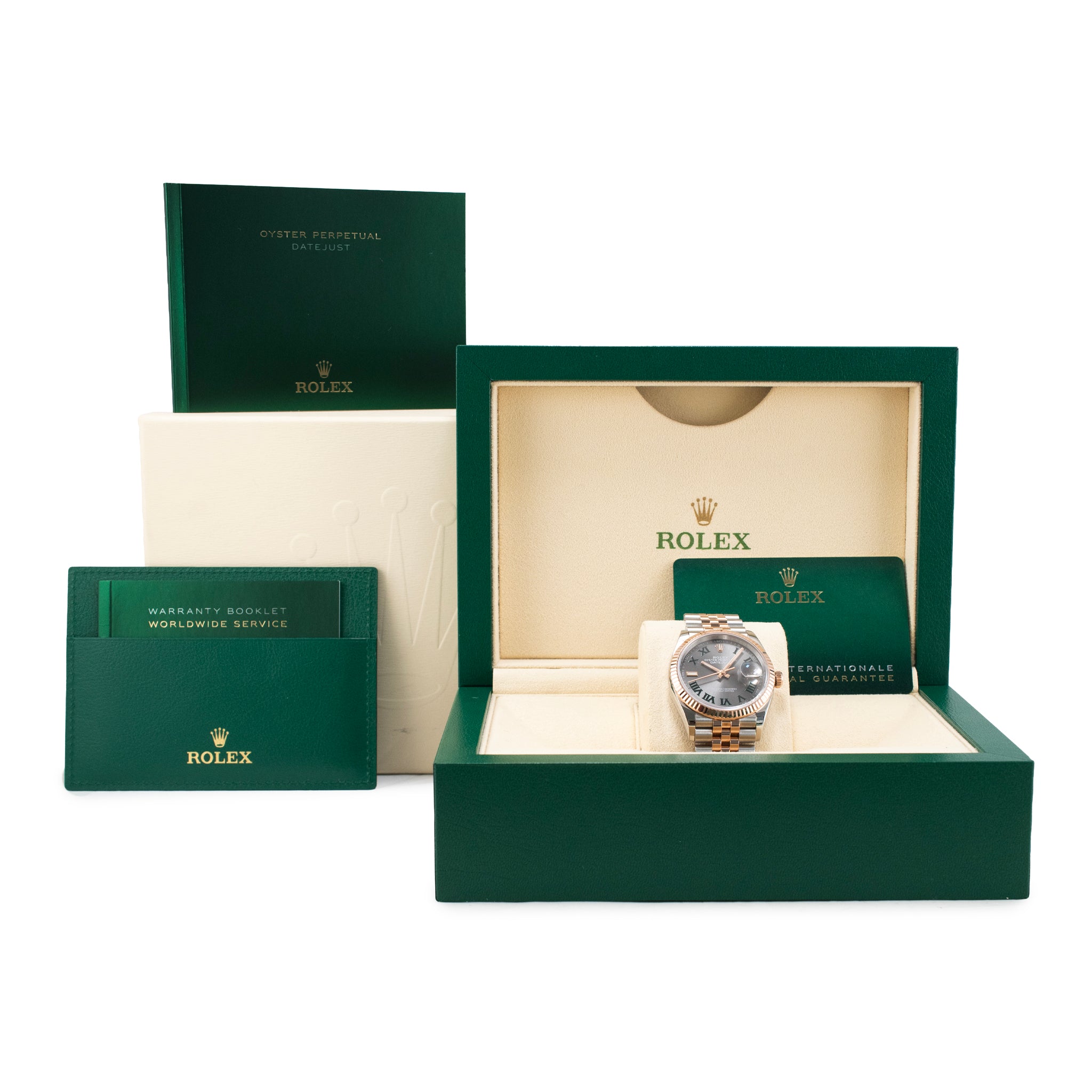 Rolex Datejust 36MM 126231 Wimbledon Jubilee Fluted Rose Gold Steel Watch