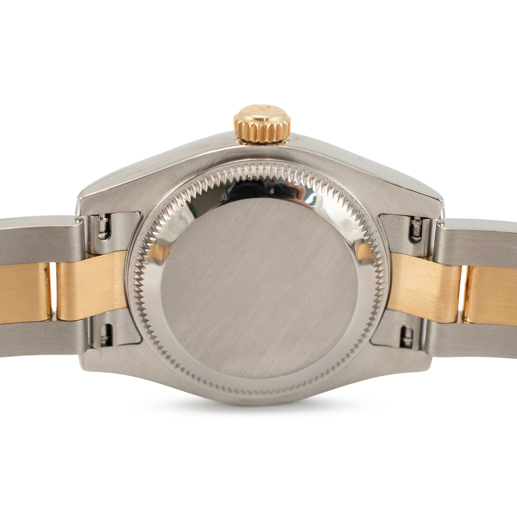 Ladies Rolex Datejust 26MM 179173 White Roman Oyster Two Tone Gold Steel Watch