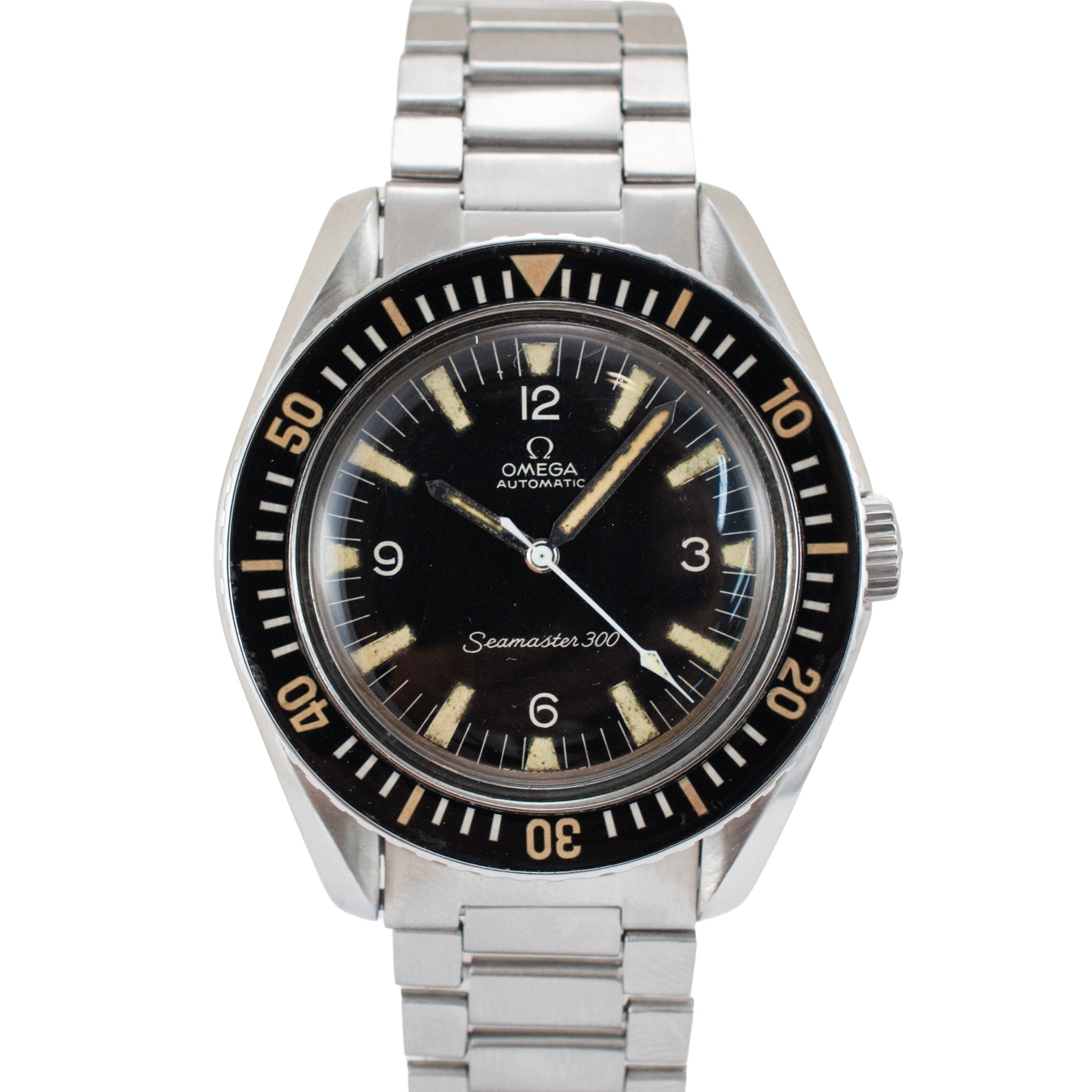 Vintage 1966 Omega Seamaster 300 41MM X 48MM 165.024 Black Steel Automatic Watch