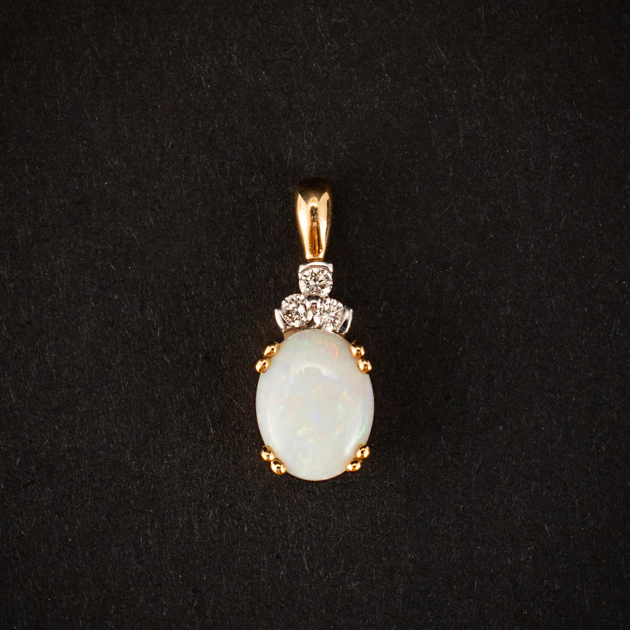 Pendant 0.09ct Diamond Opal 2.58ct 14K Yellow Gold Modern Style 453468 available at DJP Jewelers & Luxury Buyers