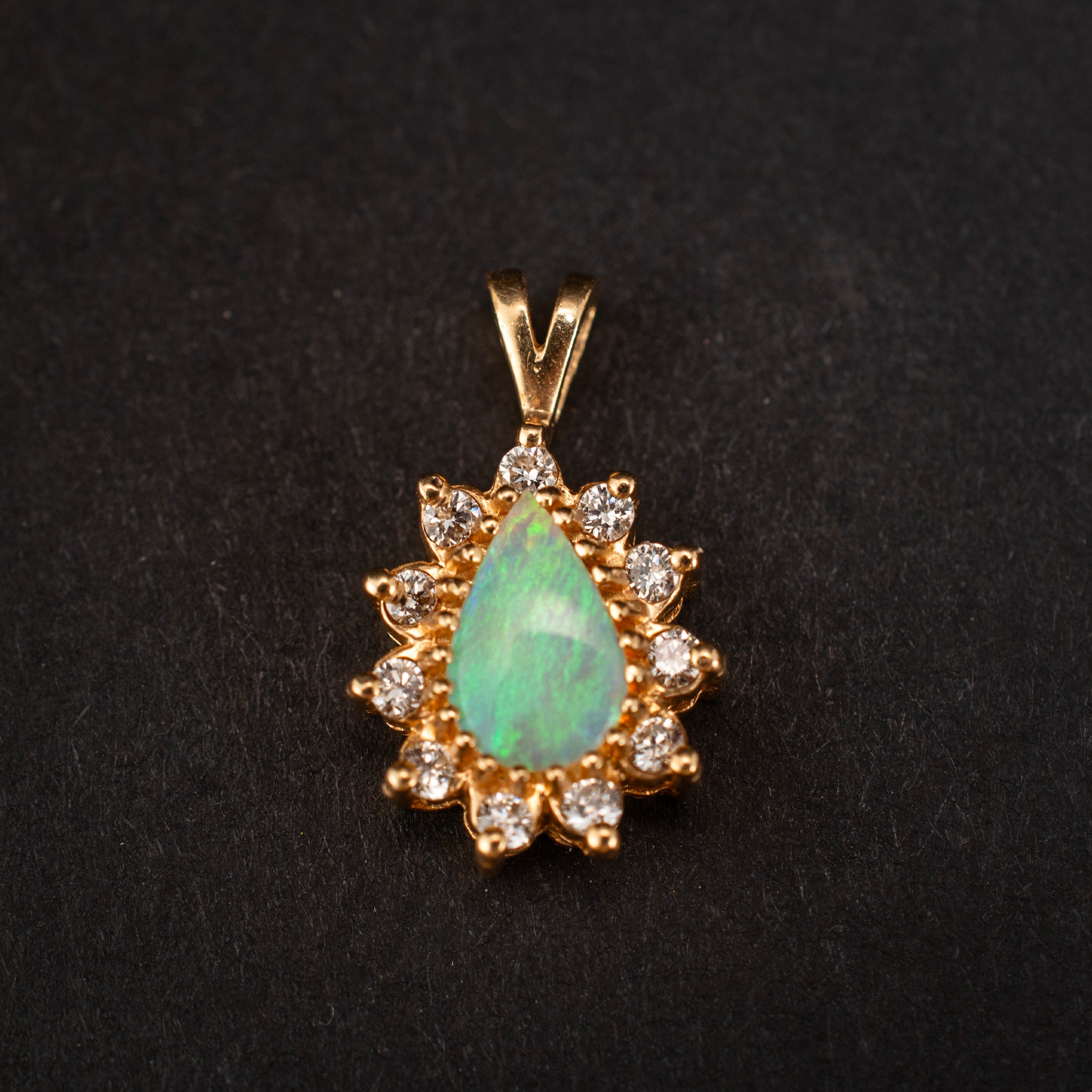 Pendant 0.11ct Diamond Opal 0.22ct 14K Yellow Gold Vintage 453469 available at DJP Jewelers & Luxury Buyers
