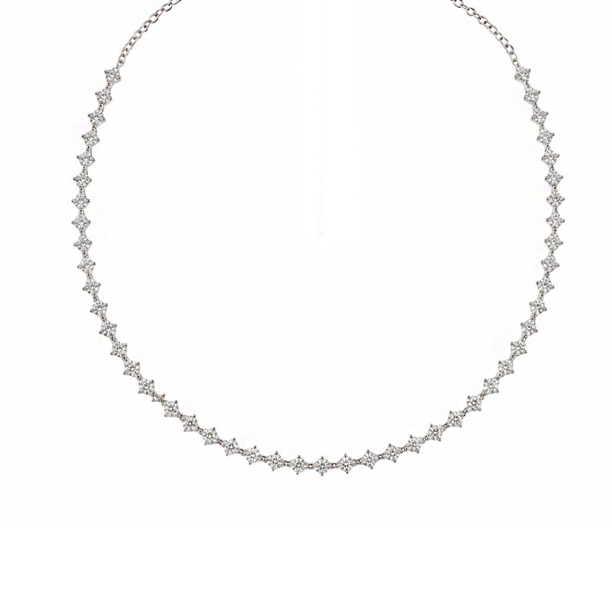 Platinum & 14K White Gold 11.27ctw Lab Grown Diamond Link Tennis Necklace