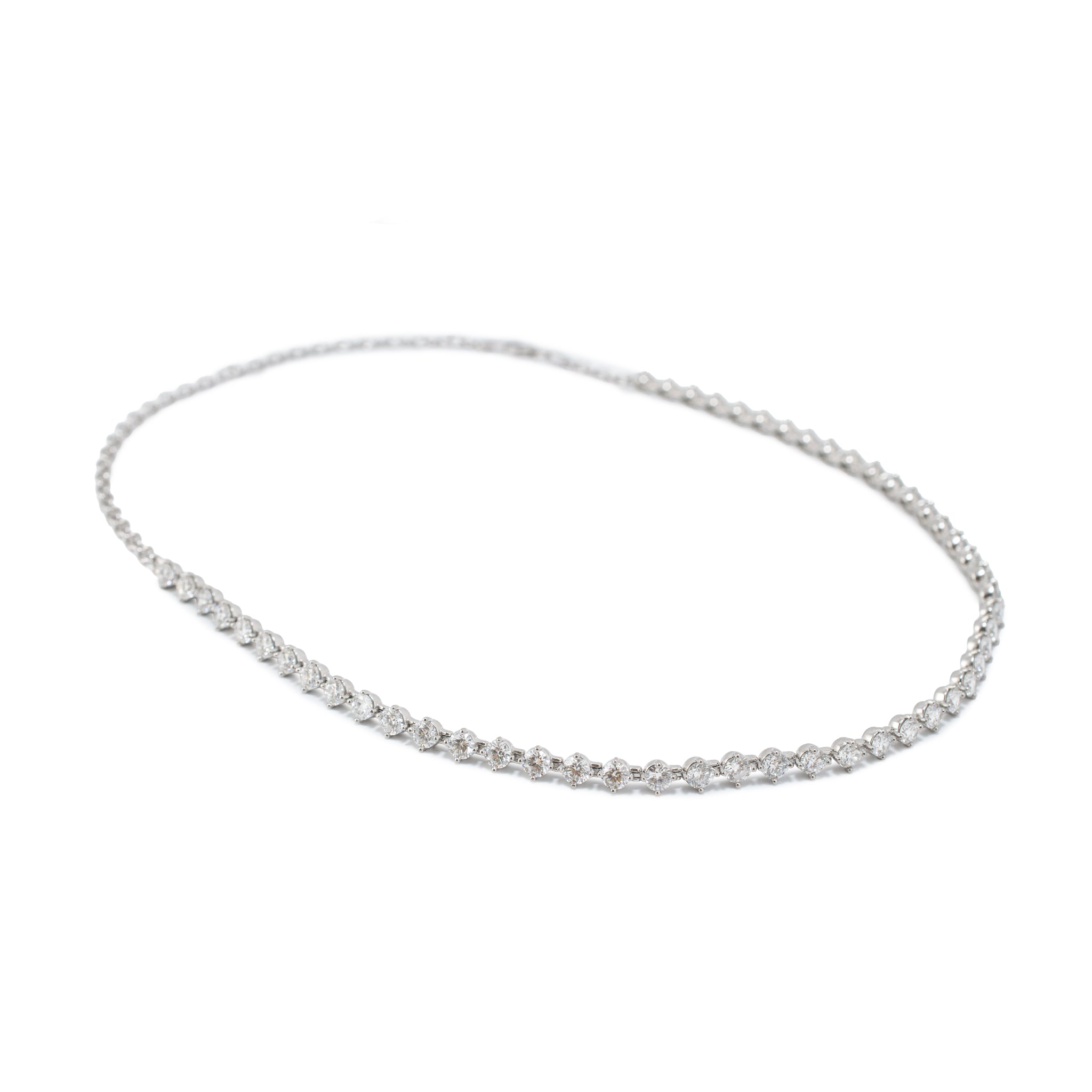 Platinum & 14K White Gold 11.27ctw Lab Grown Diamond Link Tennis Necklace