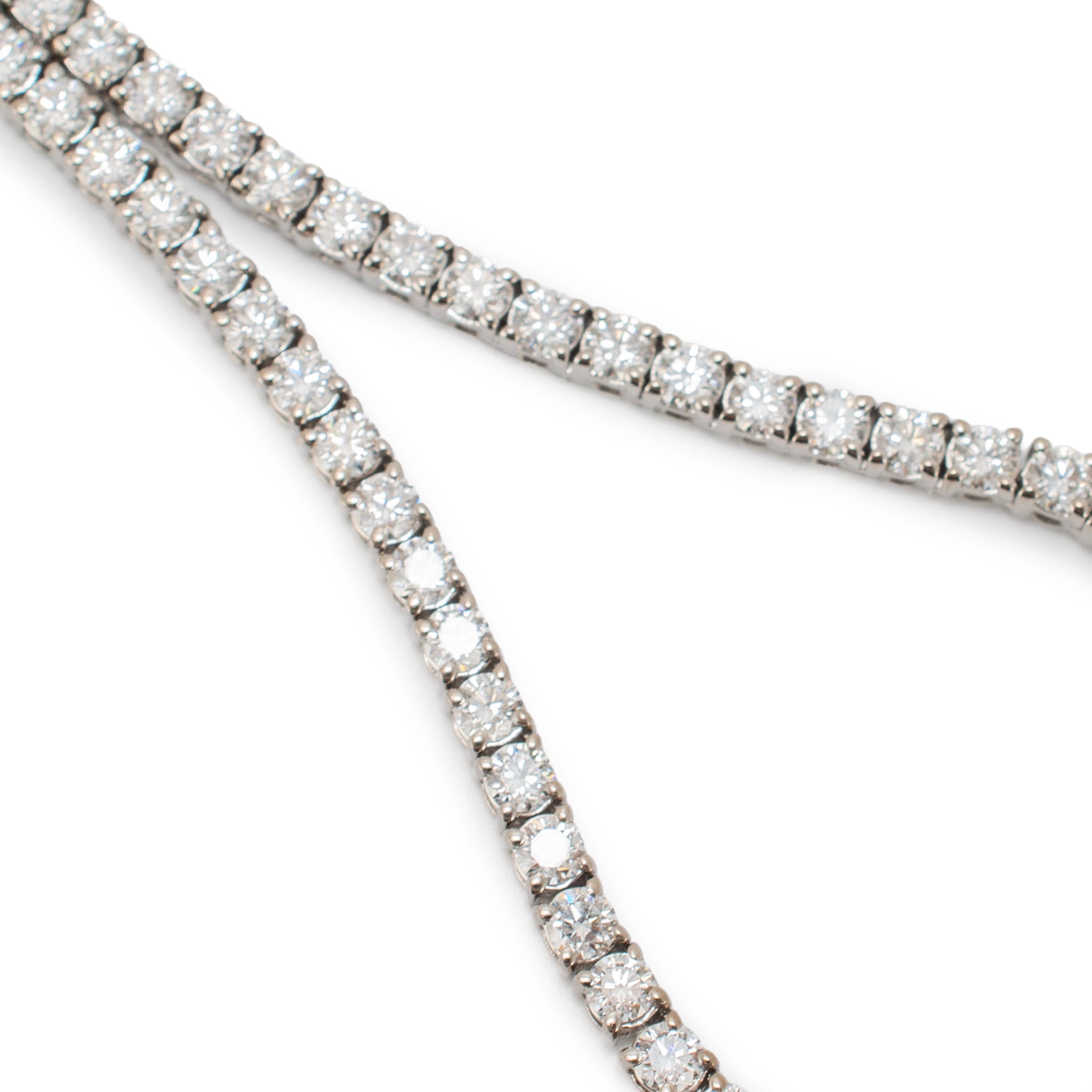 14K White Gold 4-Prong 9.83ctw Lab Grown Diamond Tennis Chain Necklace