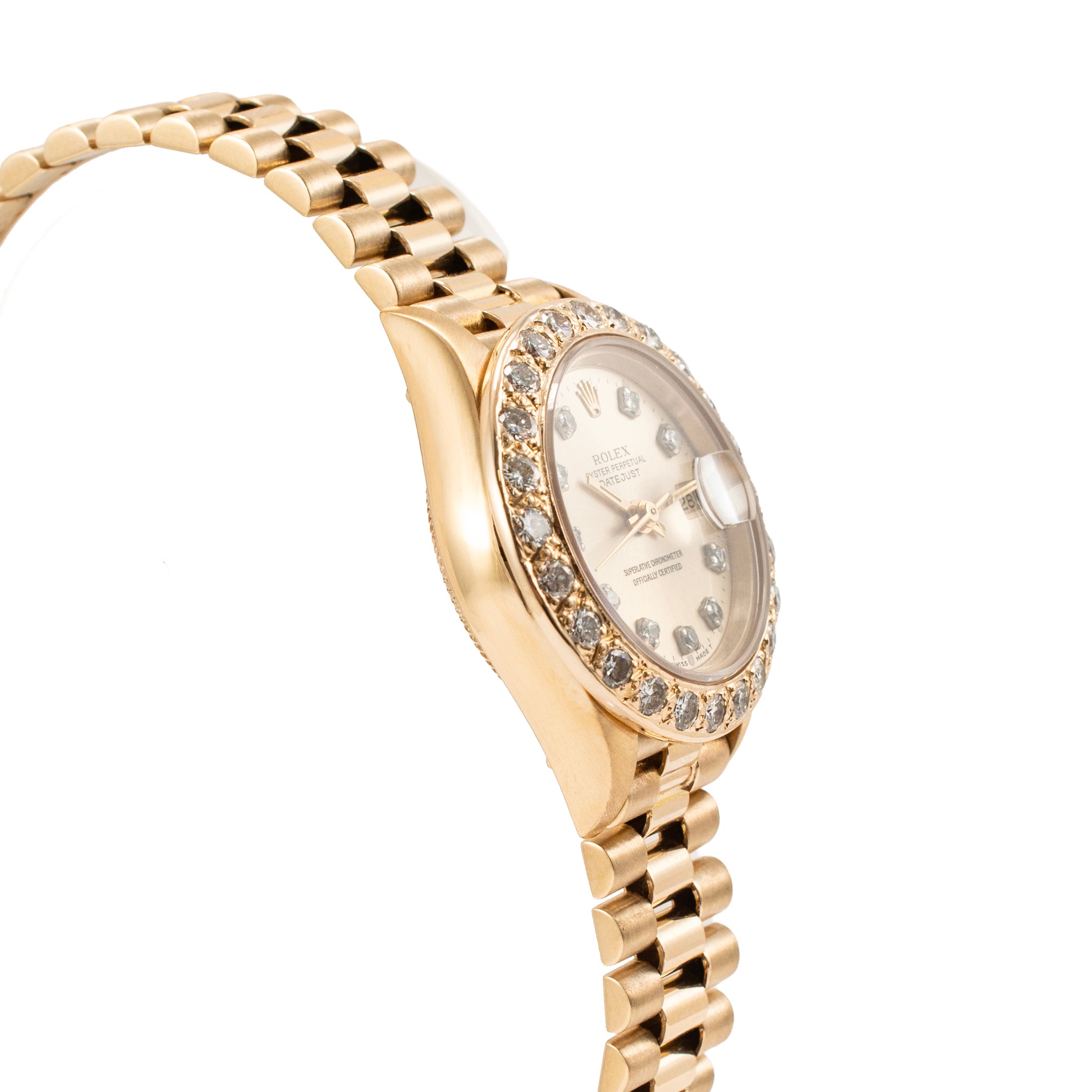Ladies Rolex Datejust Presidential 26MM 69178 18K Yellow Gold Diamond Watch