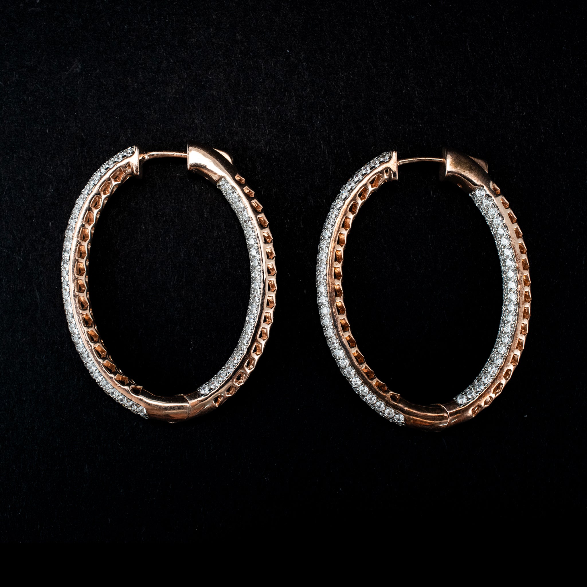 Hoop Earrings Silver/Gold Plated Hoops Modern Style 453755 available at DJP Jewelers & Luxury Buyers