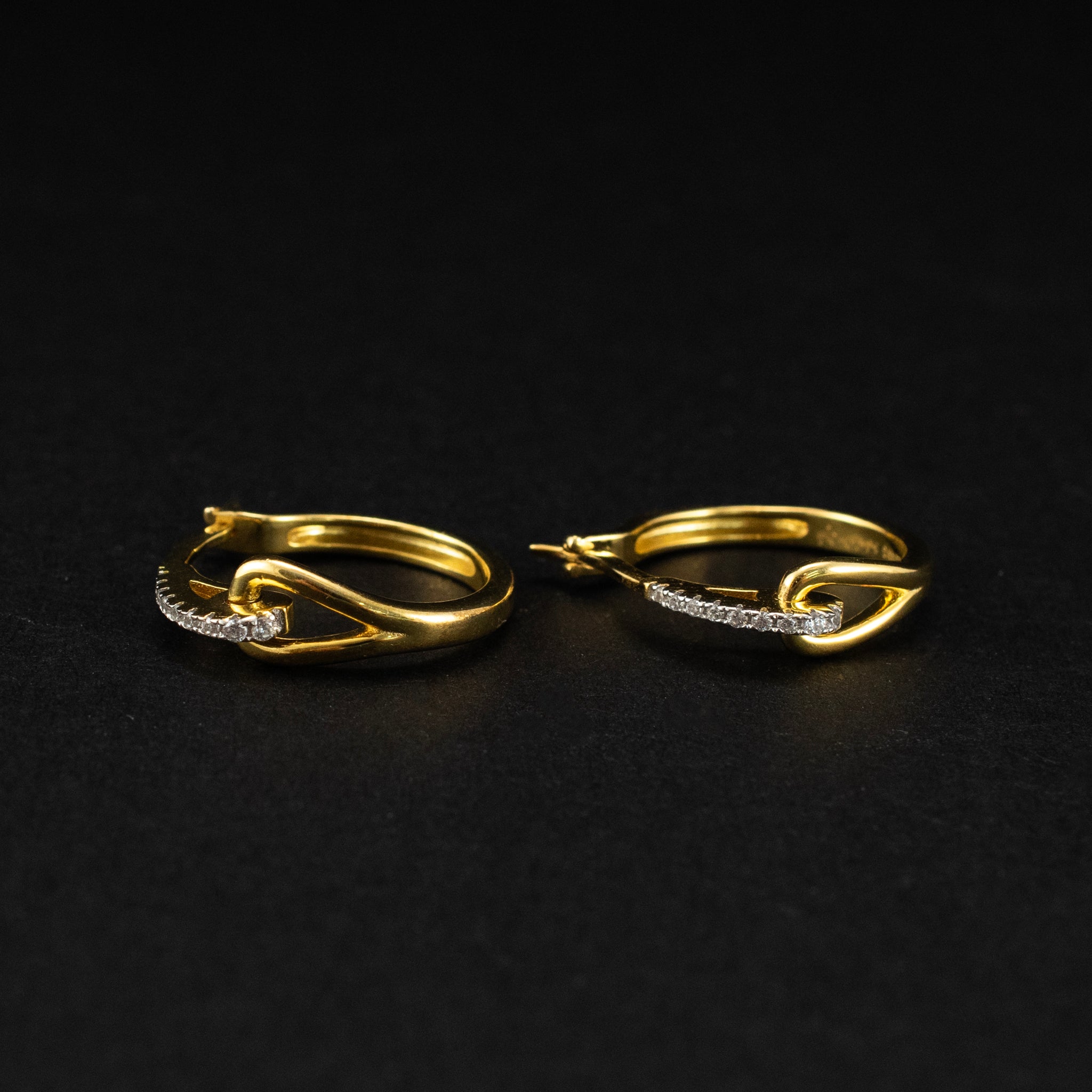 Hoop Earrings Silver/Gold Plated Hoops Modern Style 453764 available at DJP Jewelers & Luxury Buyers