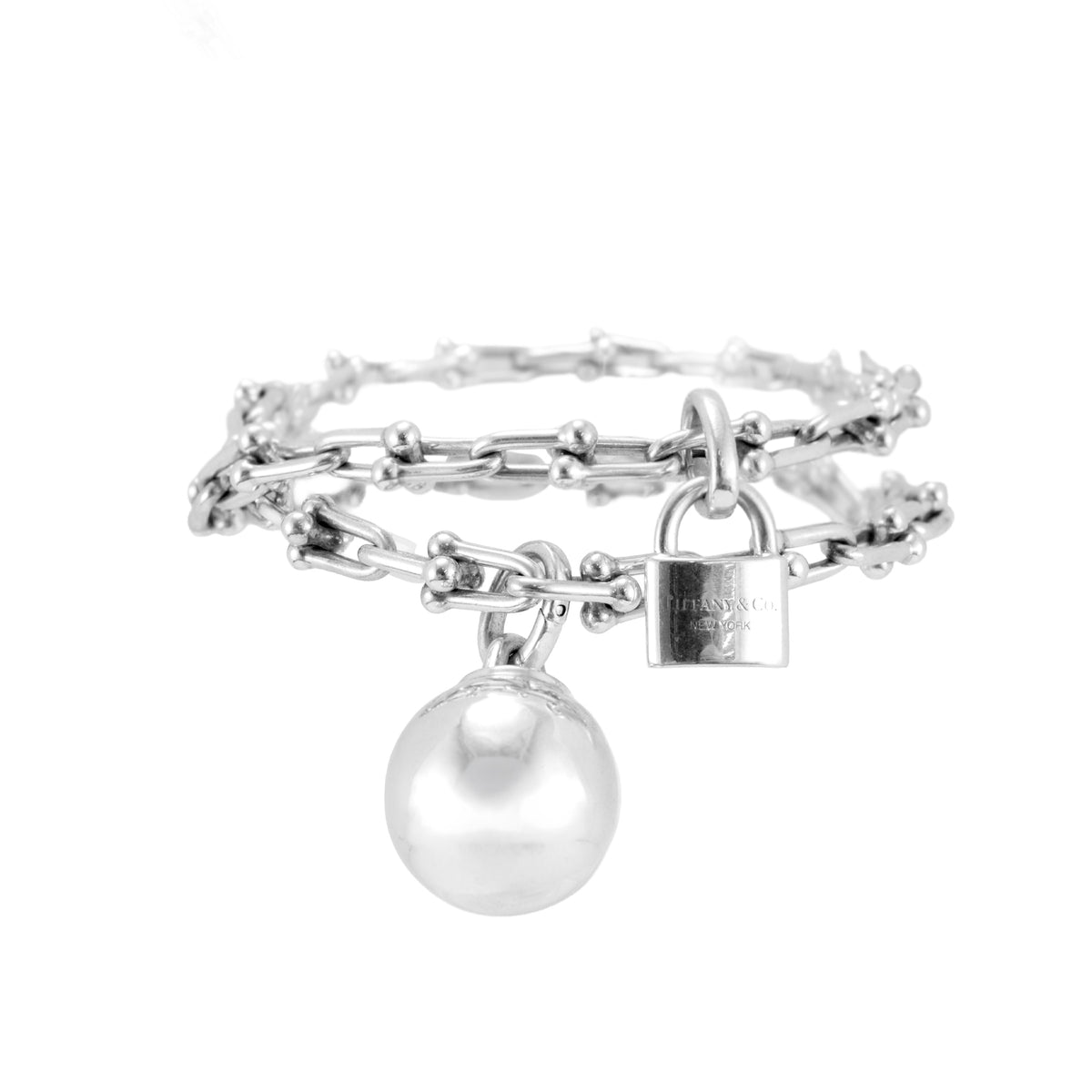 Tiffany & Co. Hardwear Collection Small Wrap Silver Charm Chain Link Bracelet