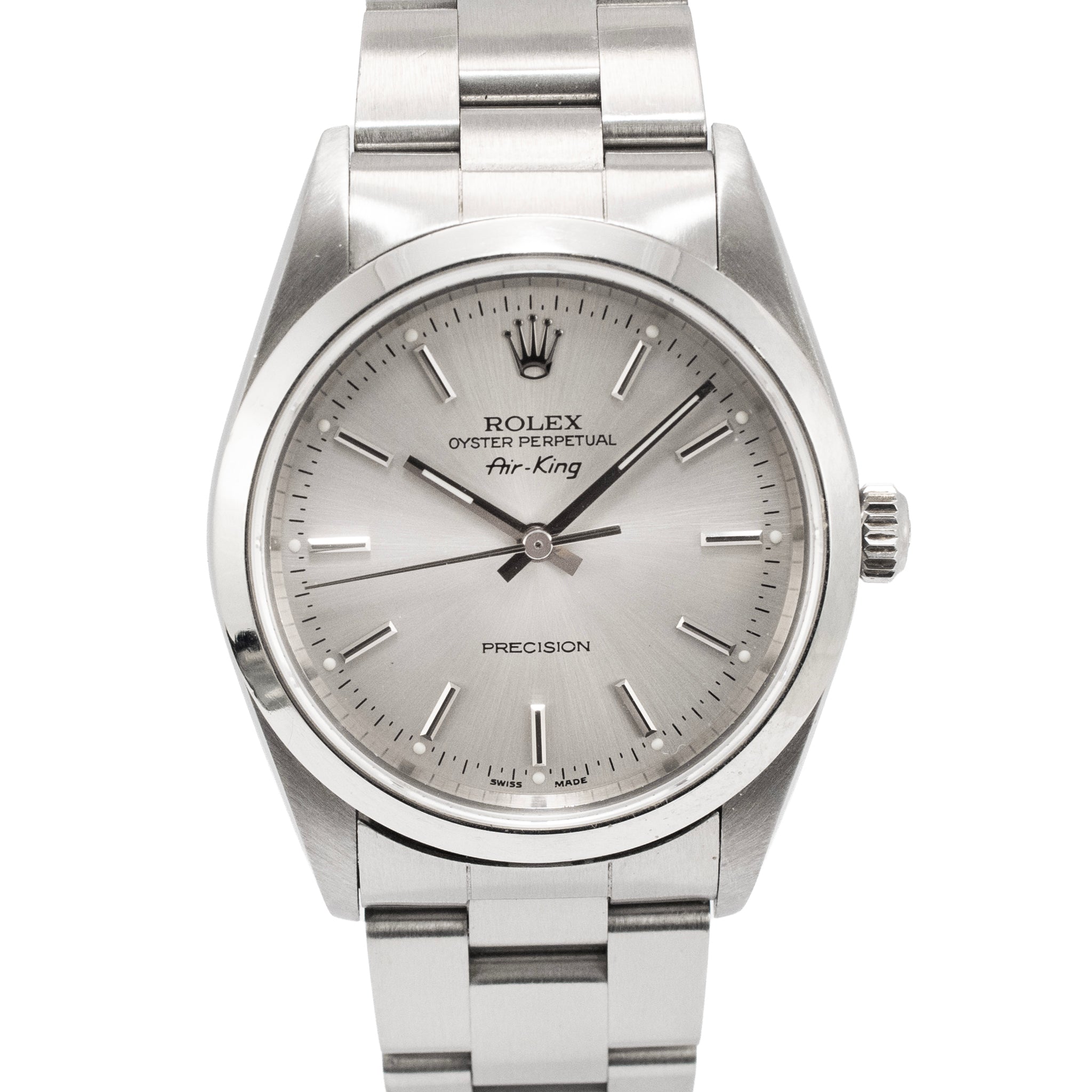 Rolex Air King Precision 34MM 14000M Silver Dial Steel Automatic Watch