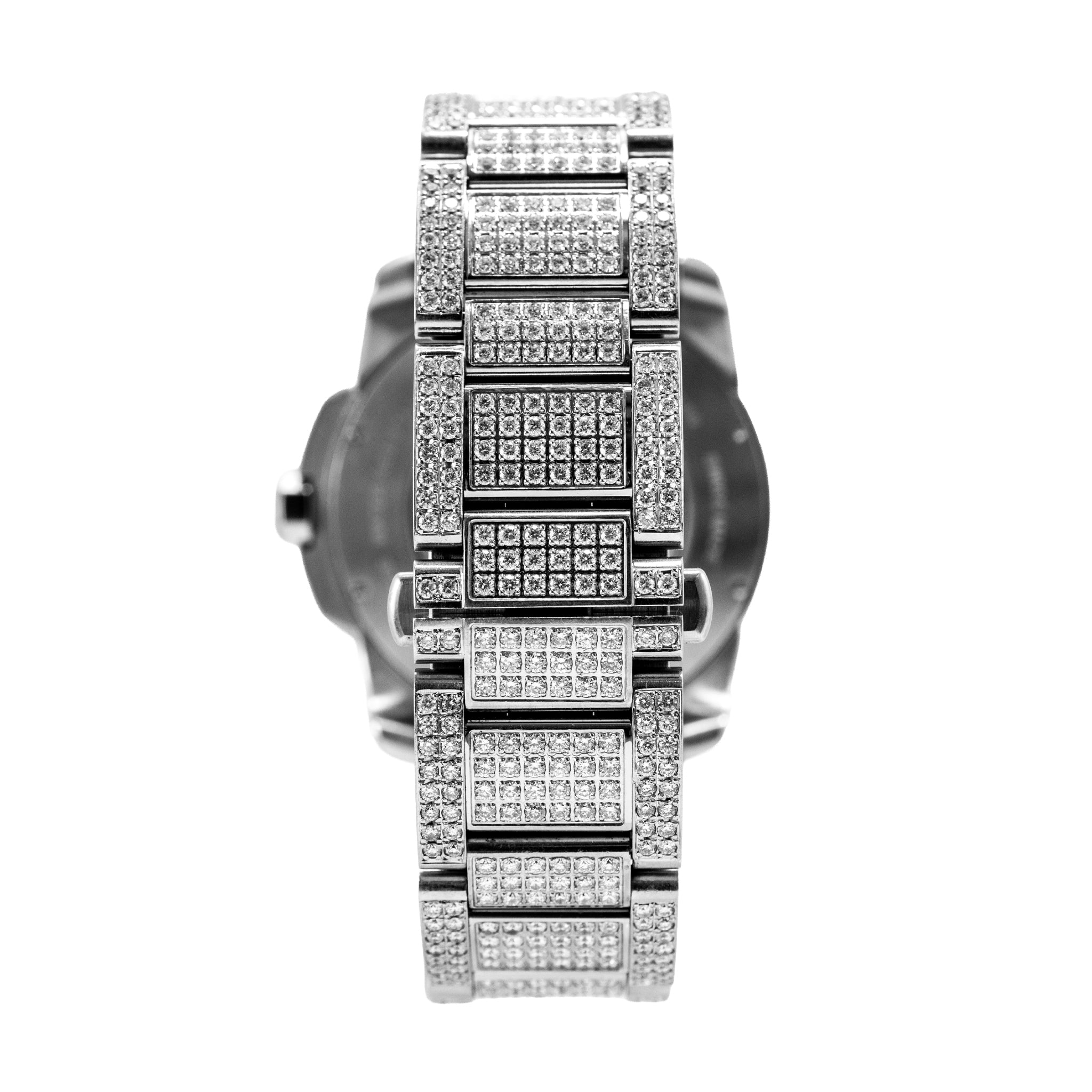 Cartier Calibre de Cartier 42MM 3389 / W7100015 Iced Out Diamond Steel Watch
