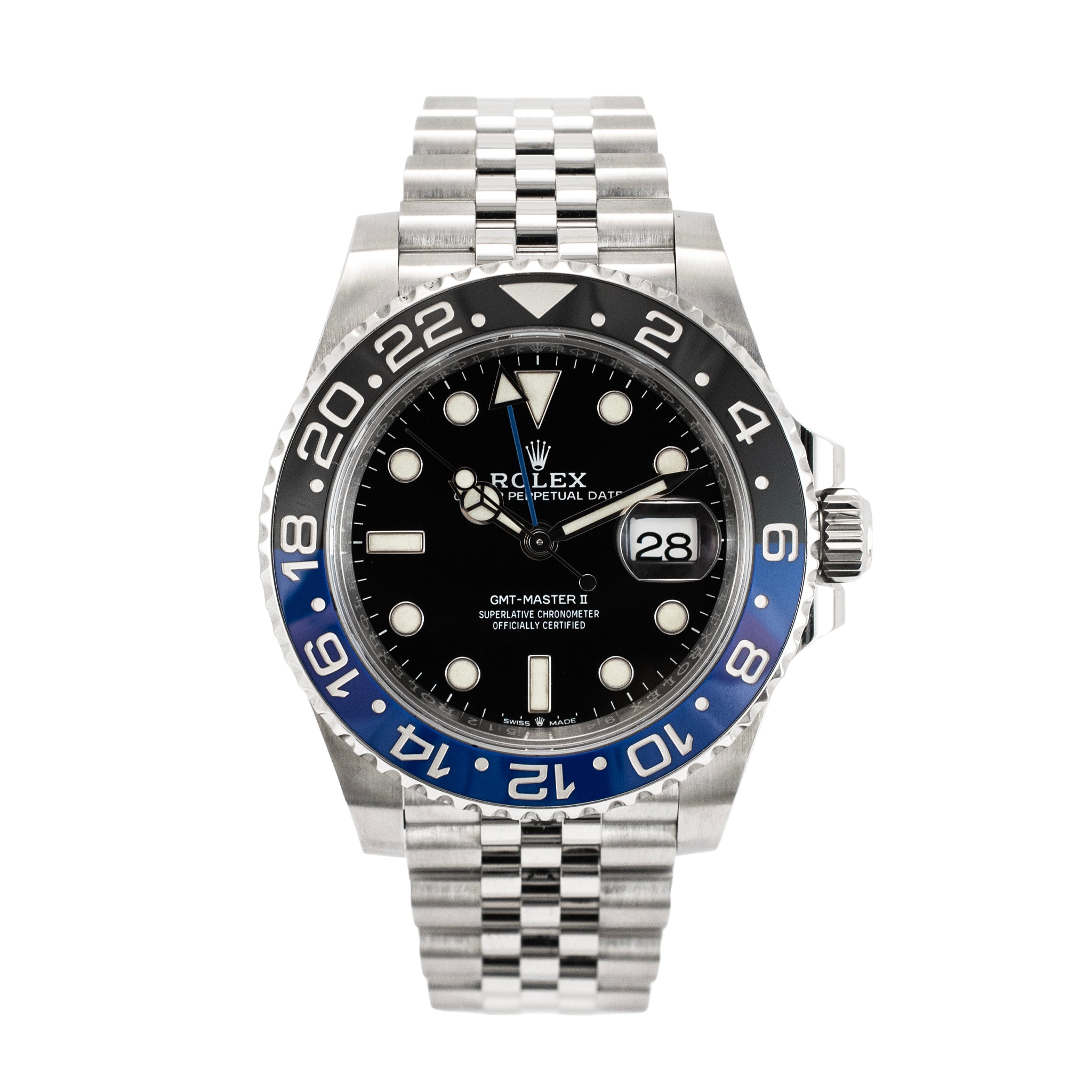 Rolex Gmt Master II 40MM 126710BLNR Batgirl Jubilee Ceramic Steel Watch