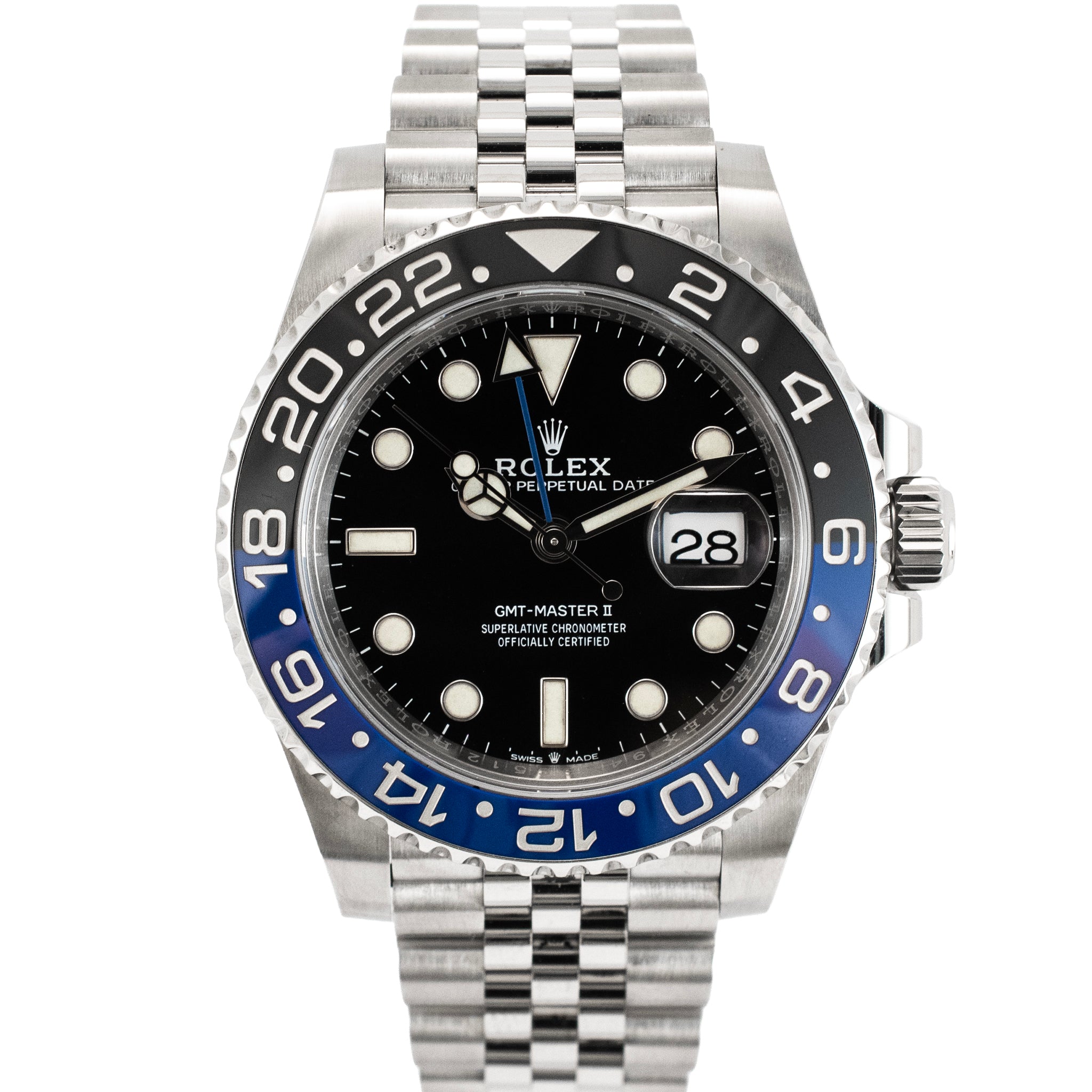 Rolex Gmt Master II 40MM 126710BLNR Batgirl Jubilee Ceramic Steel Watch