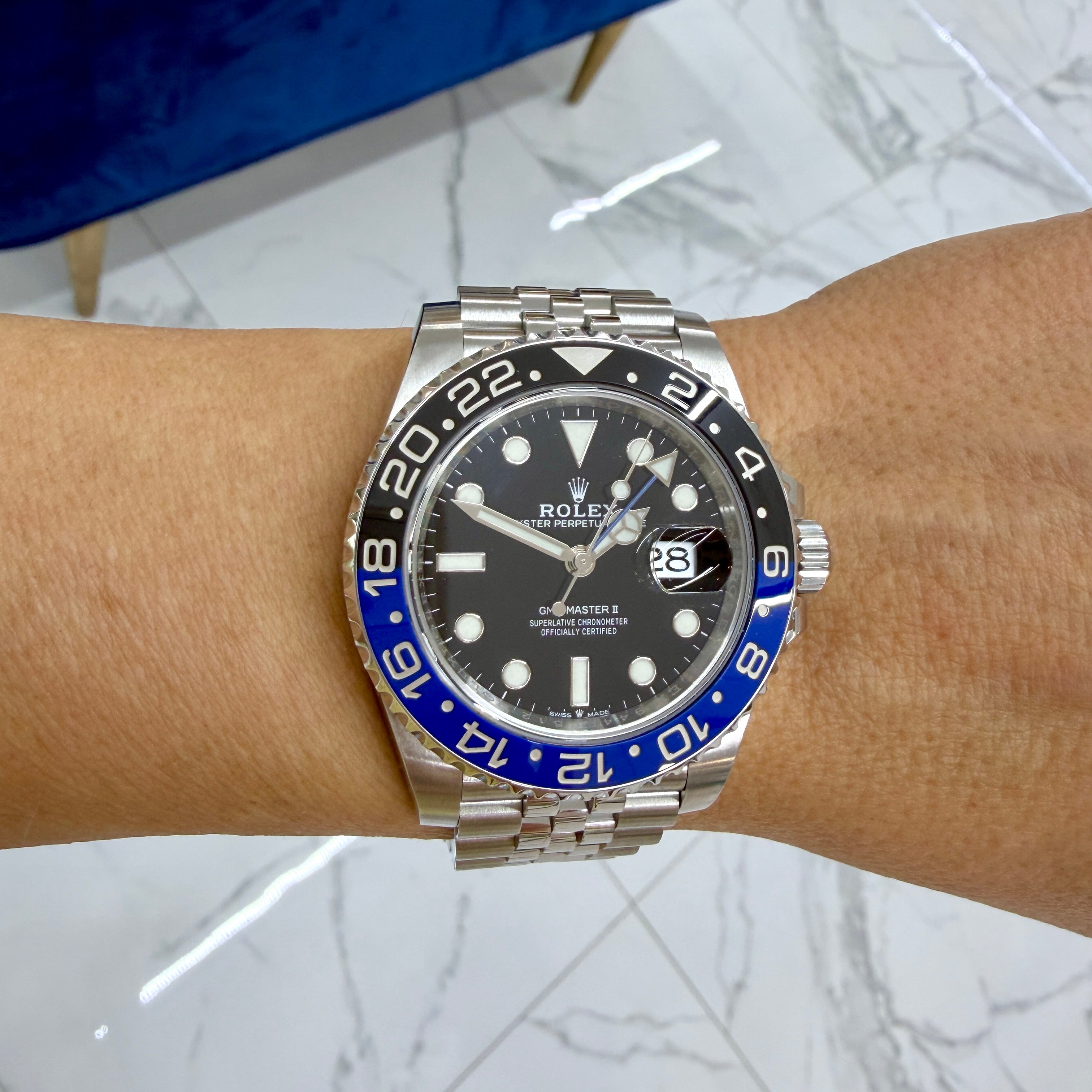 Rolex Gmt Master II 40MM 126710BLNR Batgirl Jubilee Ceramic Steel Watch