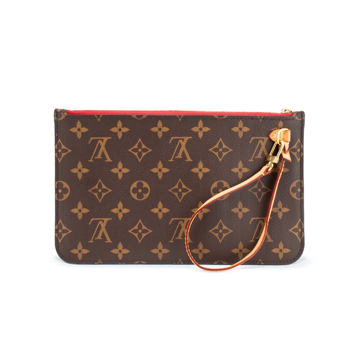Louis Vuitton Monogram Canvas Neverfull Pochette Wristlet Clutch Bag