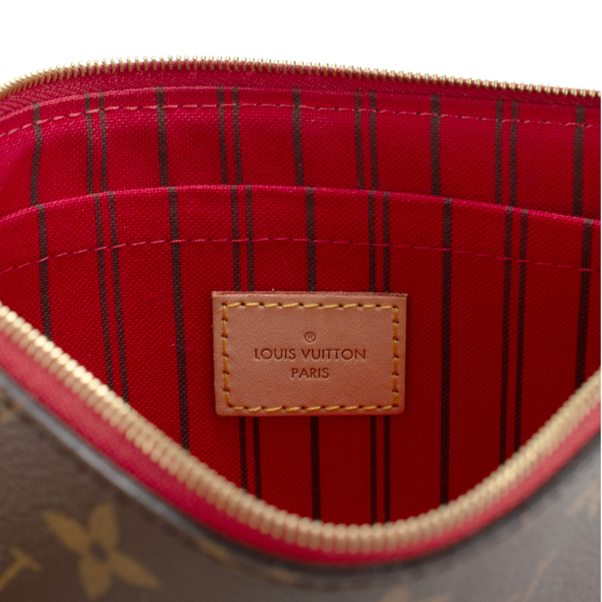 Louis Vuitton Monogram Canvas Neverfull Pochette Wristlet Clutch Bag