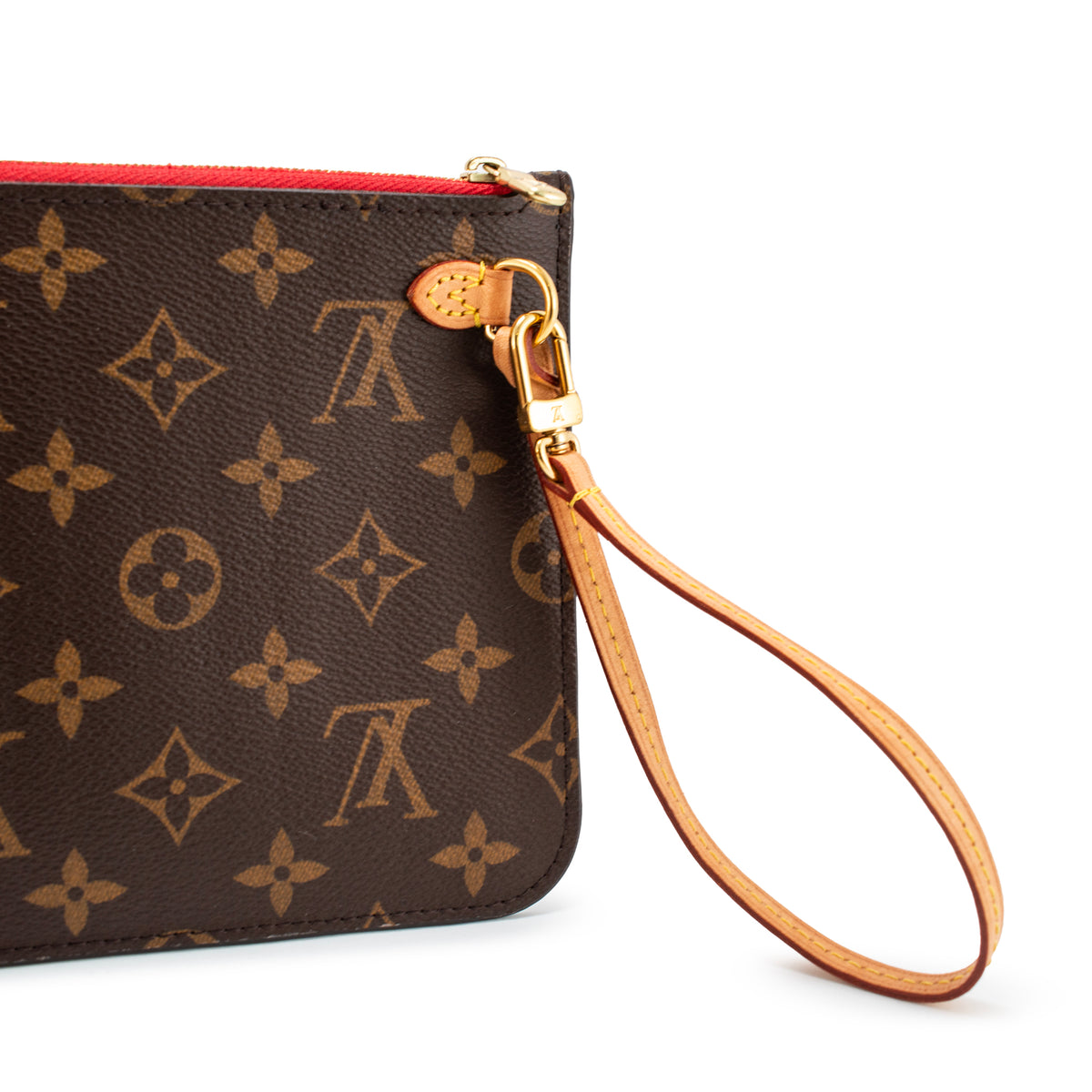 Louis Vuitton Monogram Canvas Neverfull Pochette Wristlet Clutch Bag