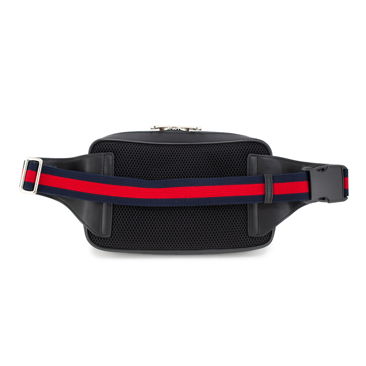 Gucci Gg Supreme Black Grey Coated Canvas Web Belt Bag
