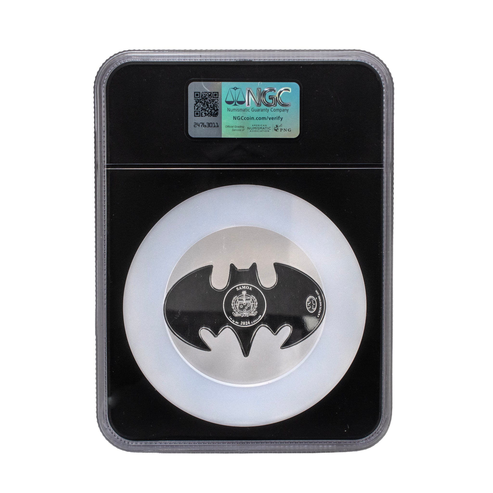 2024 Ngc MS69 Samoa $5 1OZ Fine Silver DC Comics Batman Batarang Bullion Coin