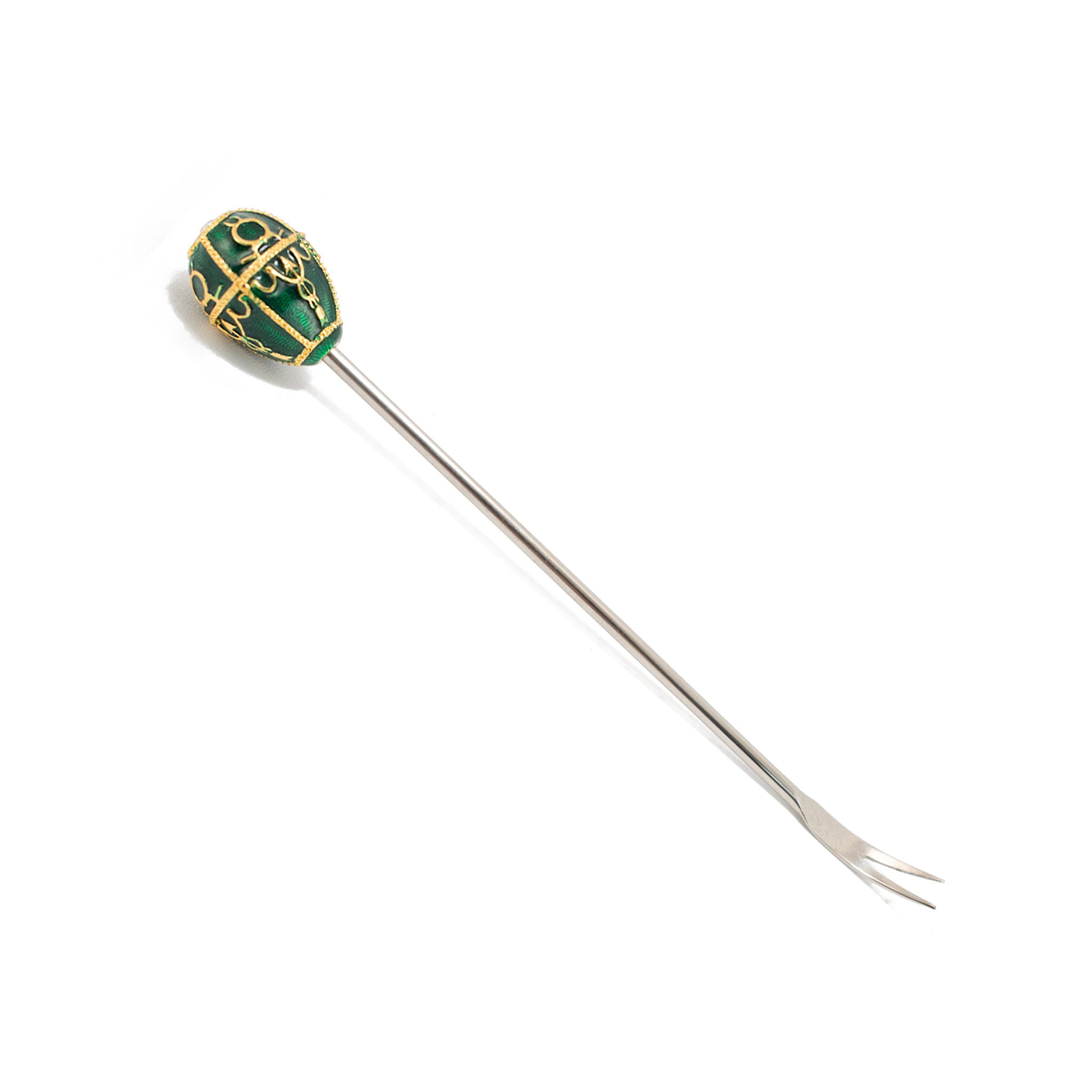 Vintage Fabergé Imperial Collection Enameled Egg Set of 4 Topped Cocktail Forks