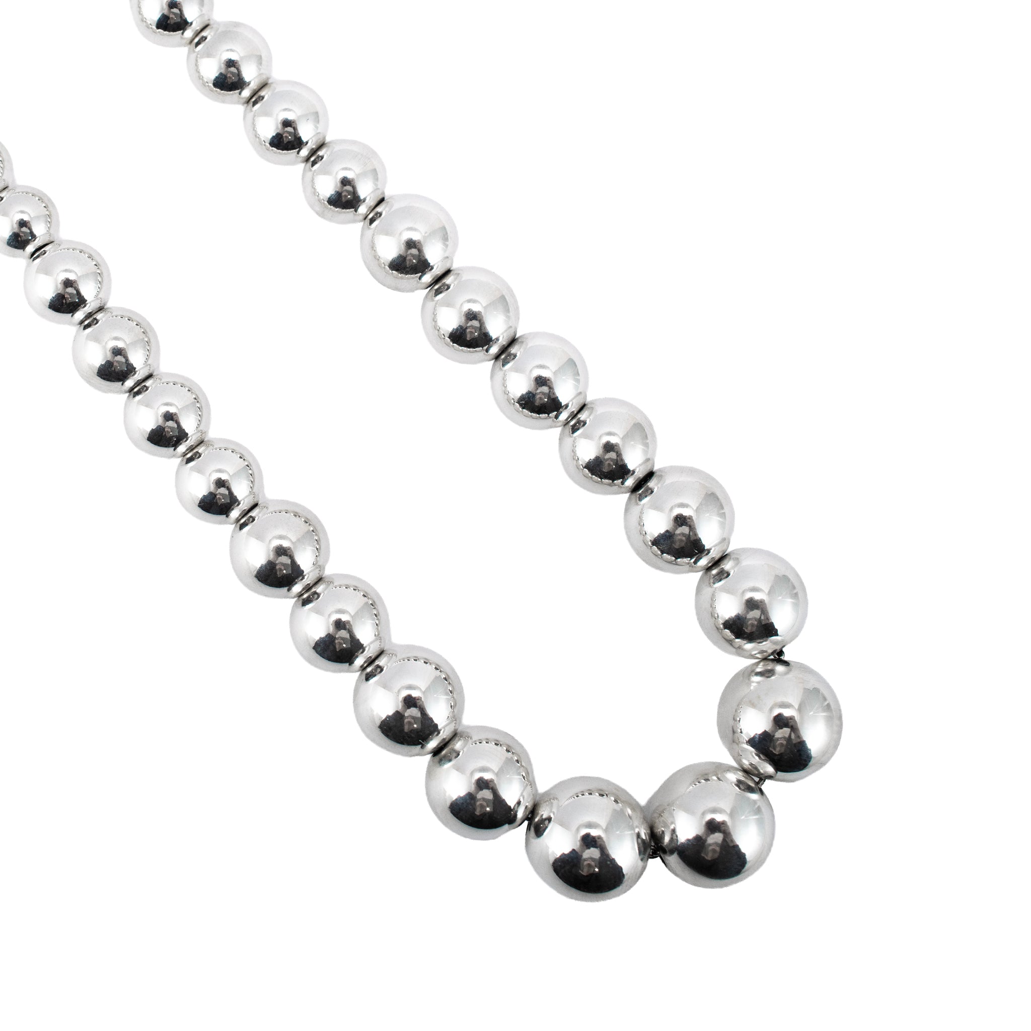 Tiffany & Co. Hardwear 925 Sterling Silver Graduated Ball Beads Chain Necklace