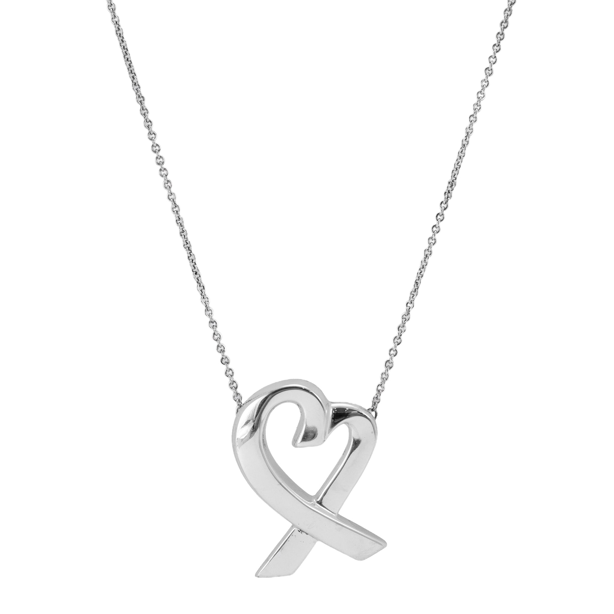 Tiffany & Co. Paloma Picasso Loving Heart Sterling Silver Pendent Necklace