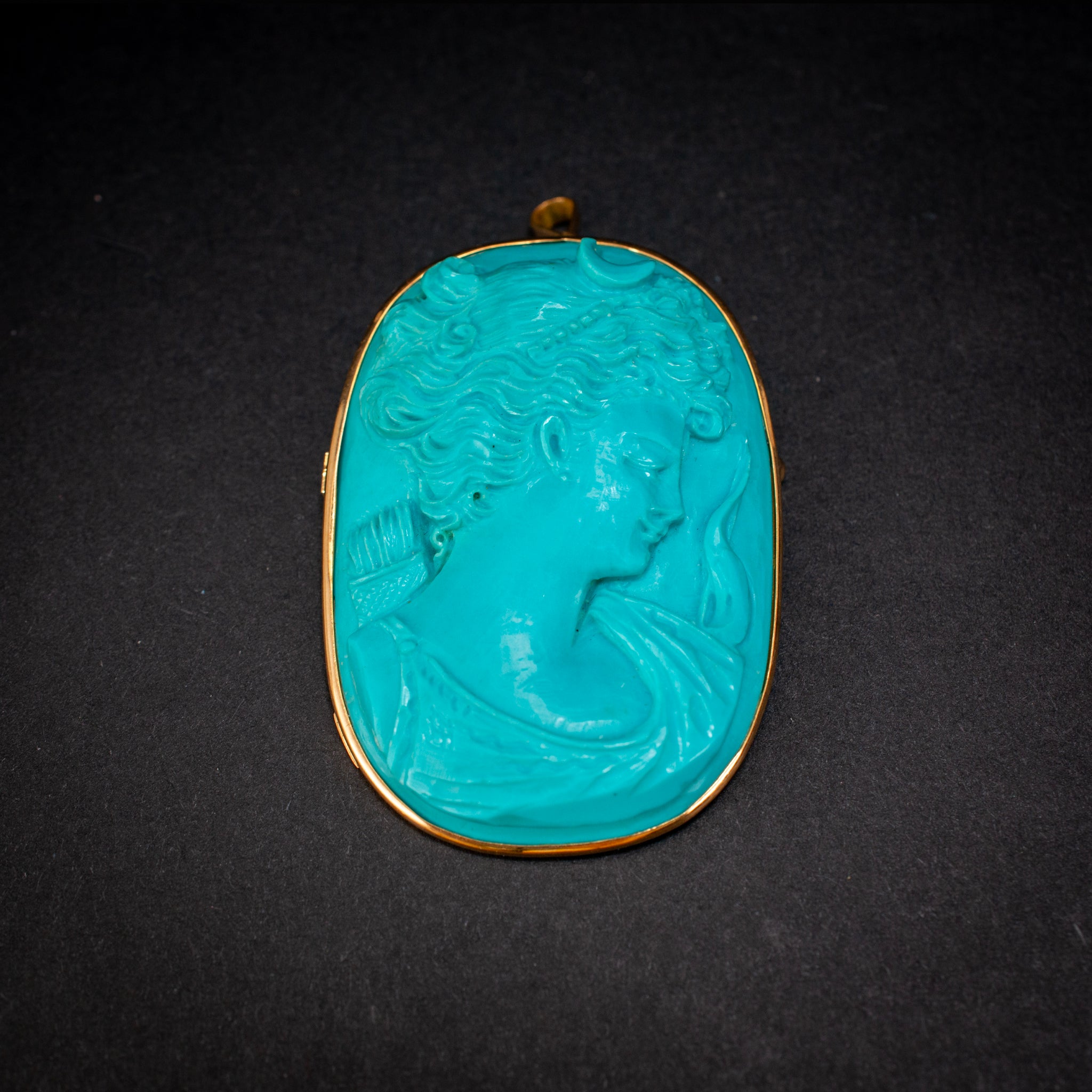Pendant Turquoise 14K Yellow Gold Vintage 454381 available at DJP Jewelers & Luxury Buyers