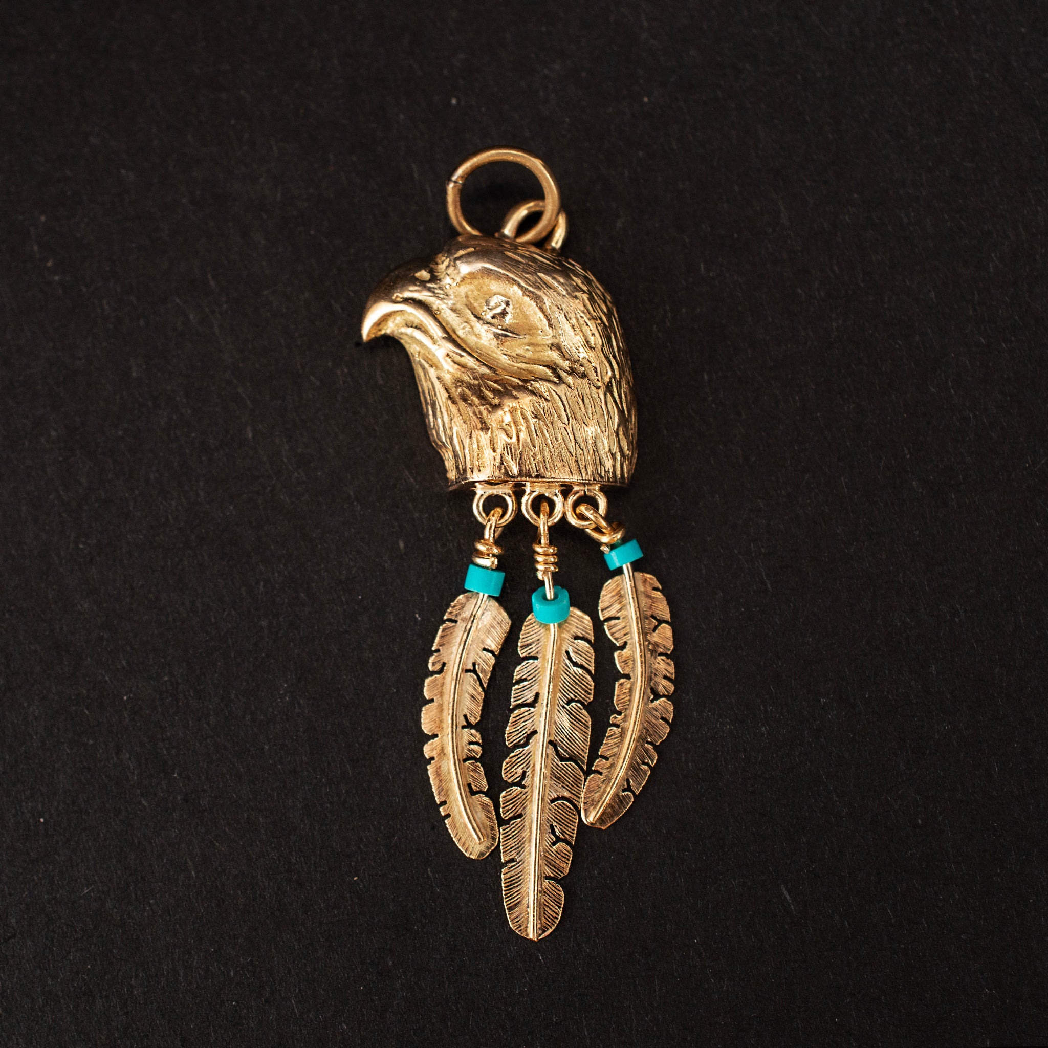 Pendant Turquoise Animal 14K Yellow Gold Vintage 454416 available at DJP Jewelers & Luxury Buyers