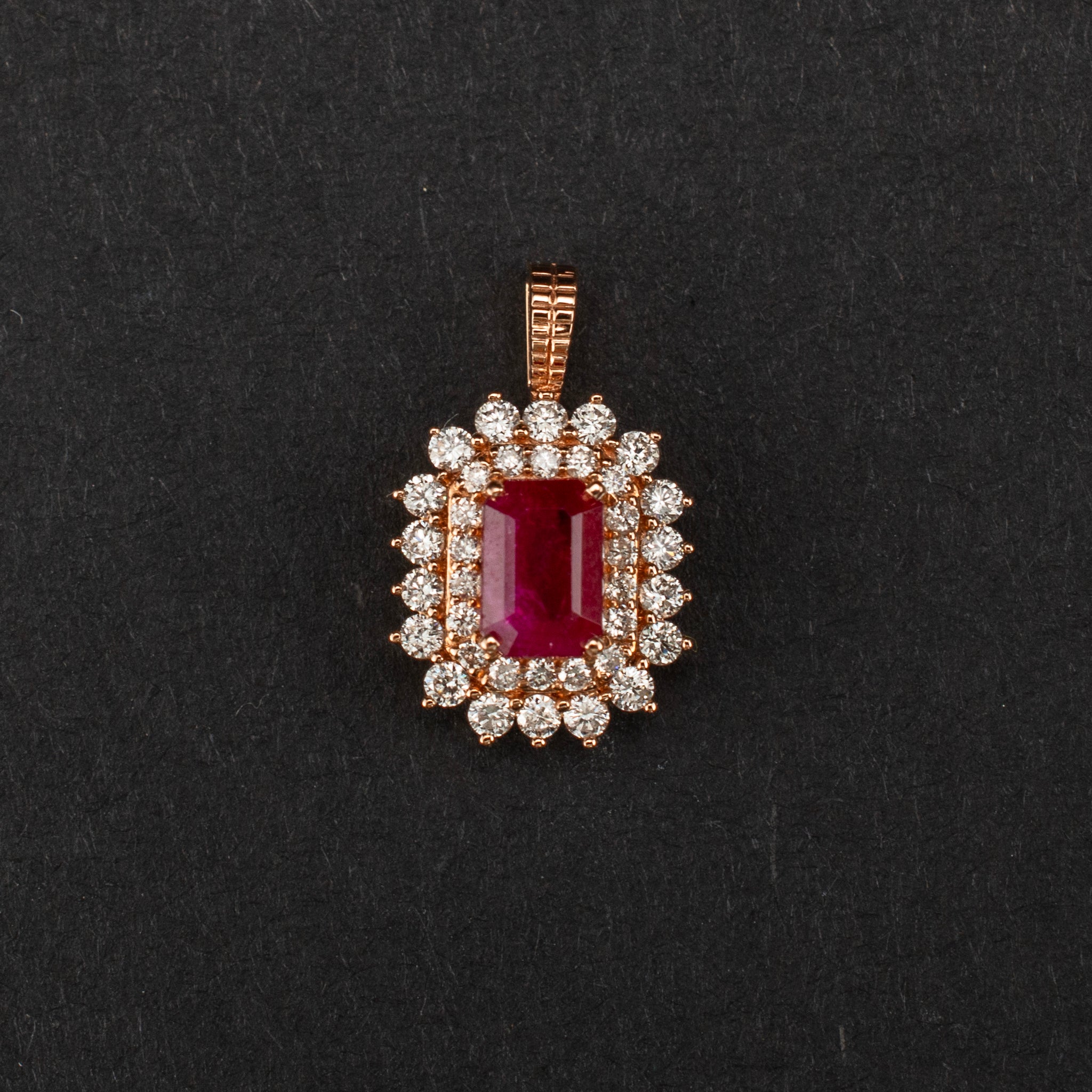 Pendant 0.27ct Diamond Ruby 0.70ct 14K Yellow Gold Modern Style 454535 available at DJP Jewelers & Luxury Buyers