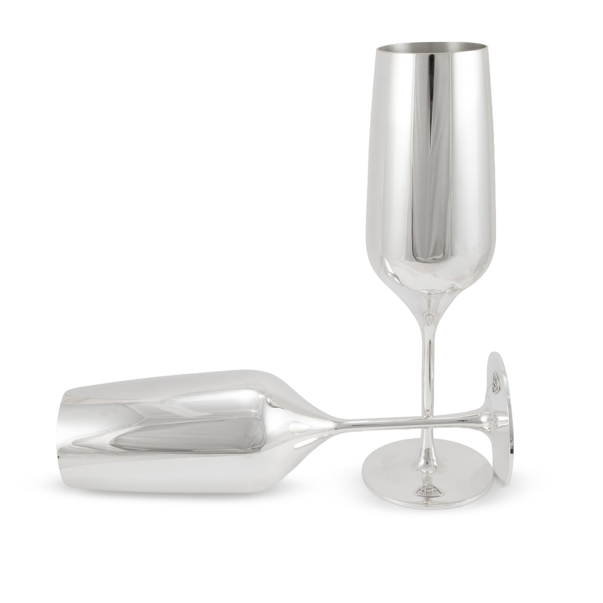Maybach by Robbe & Berking Pair of Silver Plated Champagne Flute